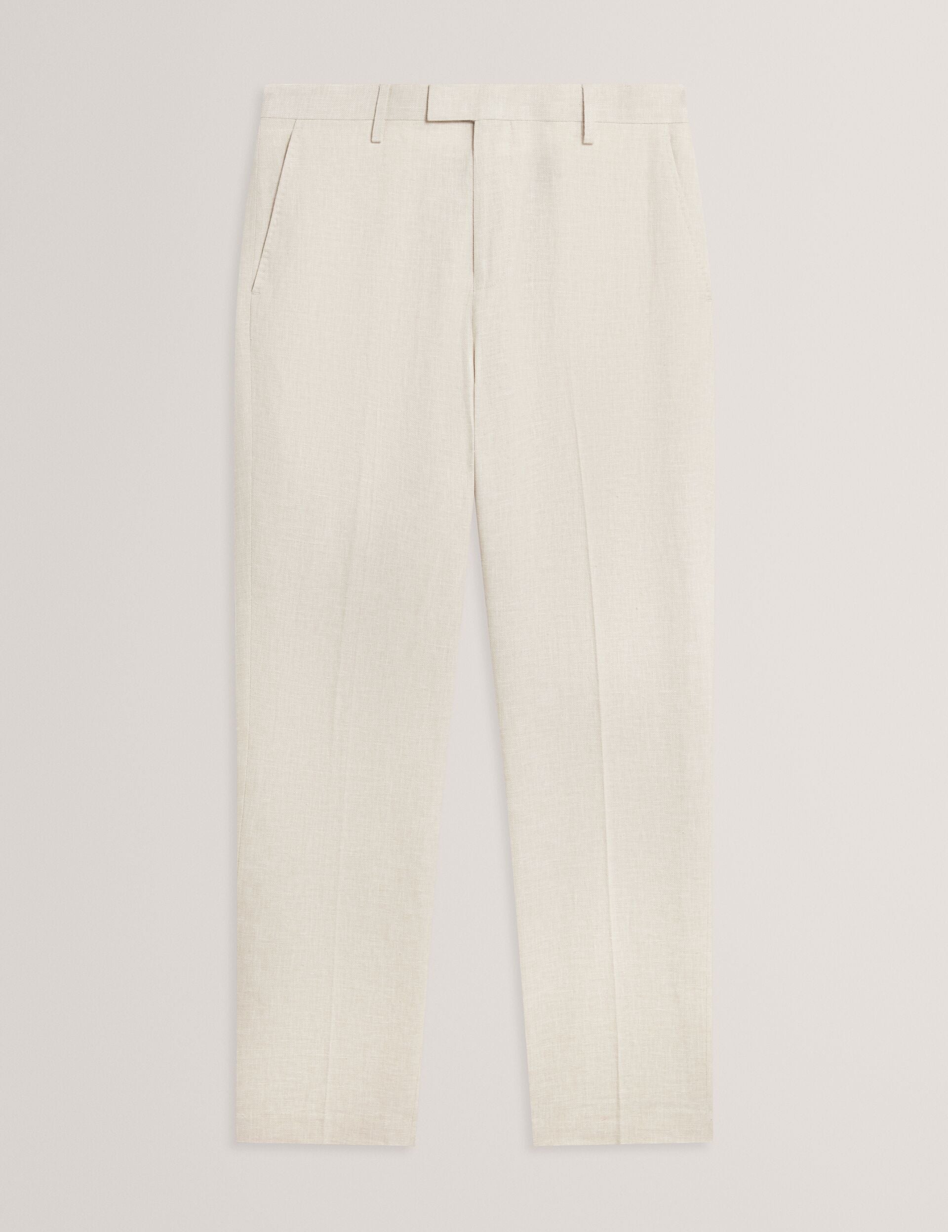 Ted Baker GIVRANT Tailored Linen Blend Slim Fit Pants ECRU