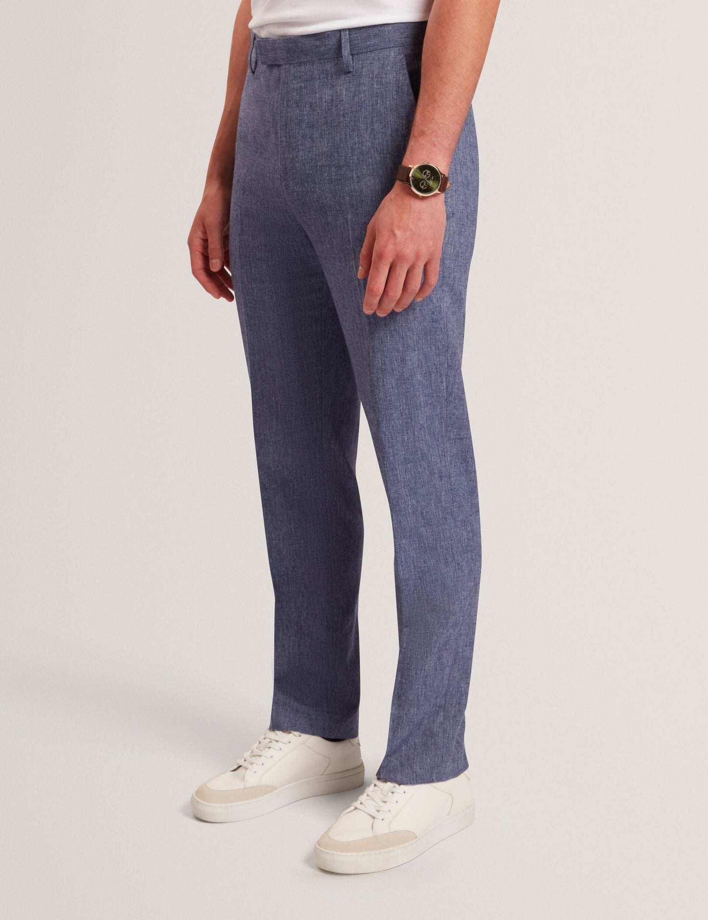 Ted Baker GIVRANT Tailored Linen Blend Slim Fit Pants NAVY
