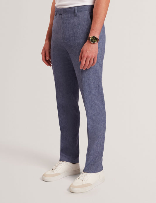 Ted Baker GIVRANT Tailored Linen Blend Slim Fit Pants NAVY