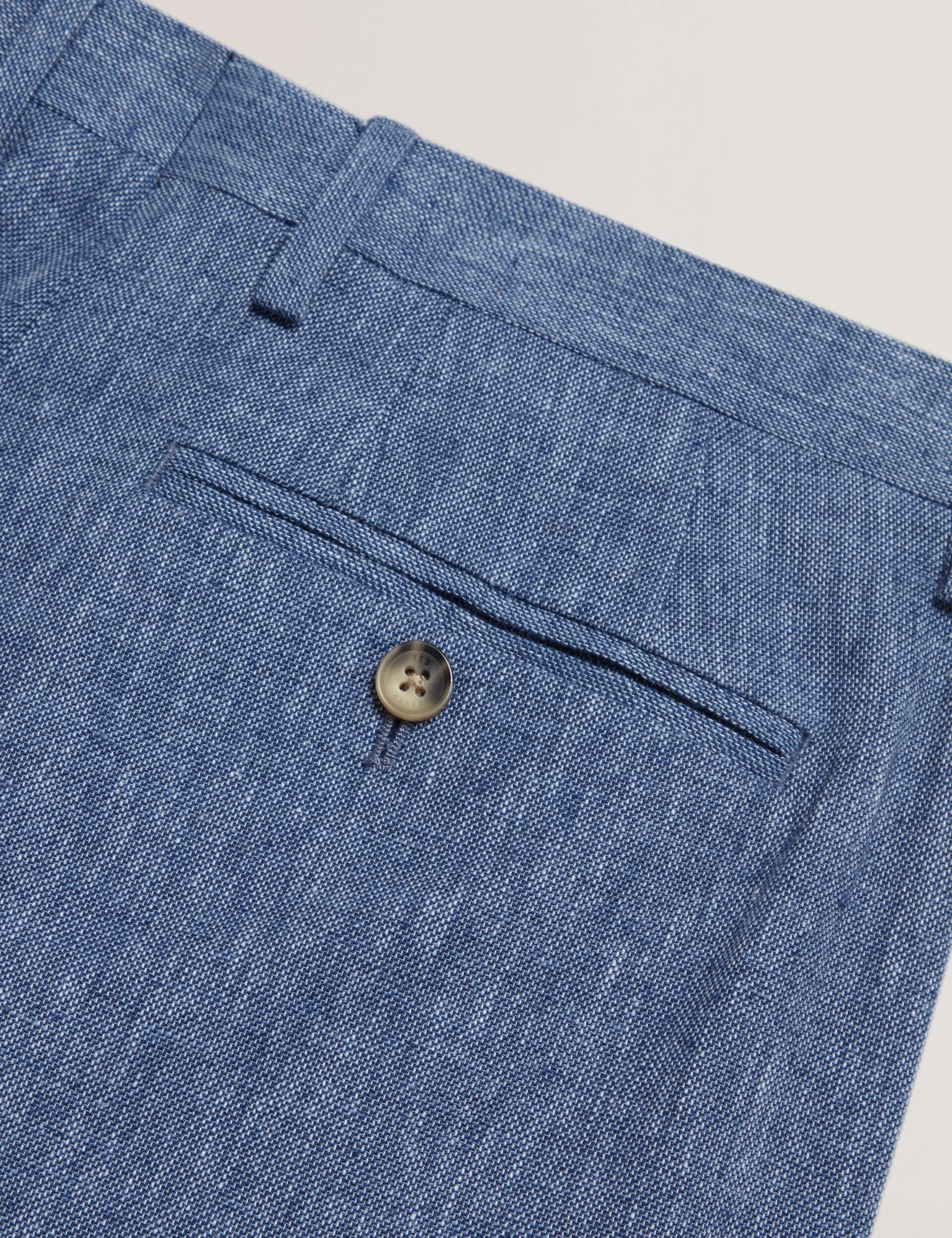 Ted Baker GIVRANT Tailored Linen Blend Slim Fit Pants NAVY