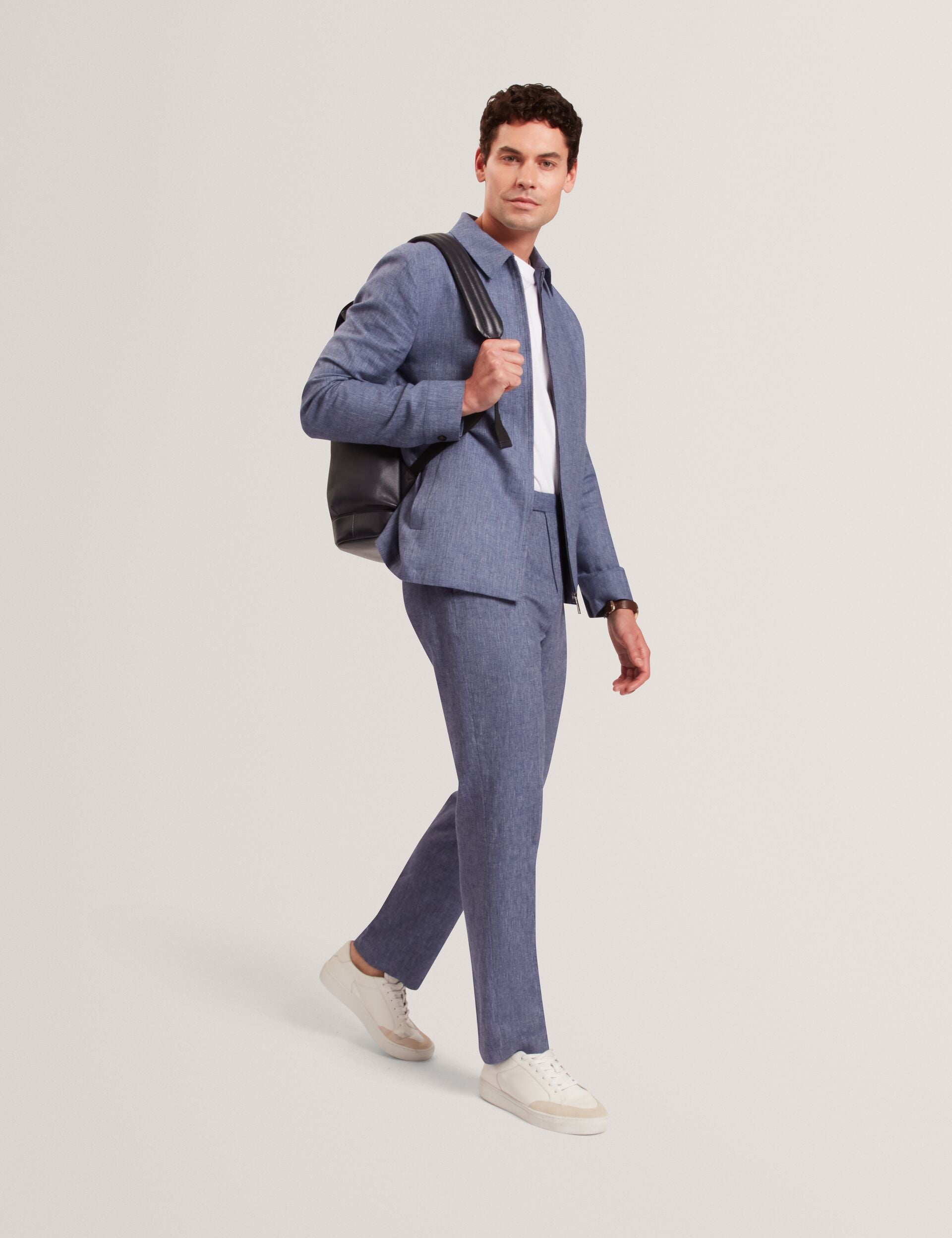 Ted Baker GIVRANT Tailored Linen Blend Slim Fit Pants NAVY