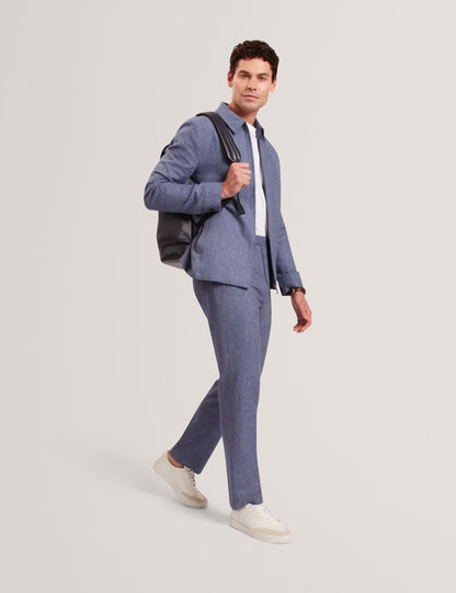 Ted Baker GIVRANT Tailored Linen Blend Slim Fit Pants NAVY