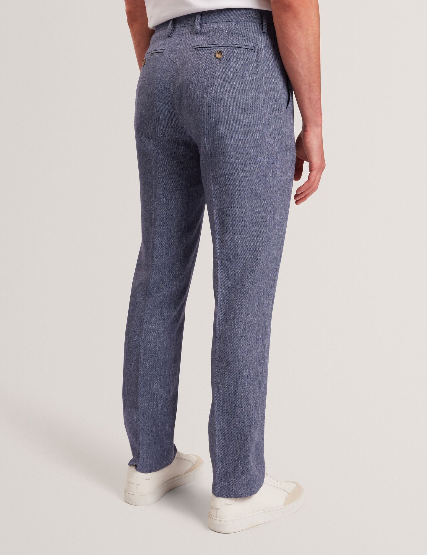 Ted Baker GIVRANT Tailored Linen Blend Slim Fit Pants NAVY