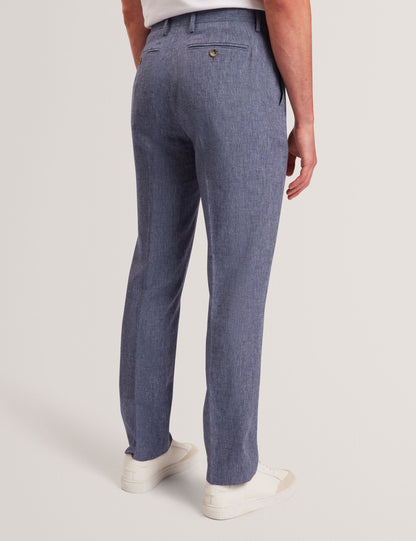 Ted Baker GIVRANT Tailored Linen Blend Slim Fit Pants NAVY