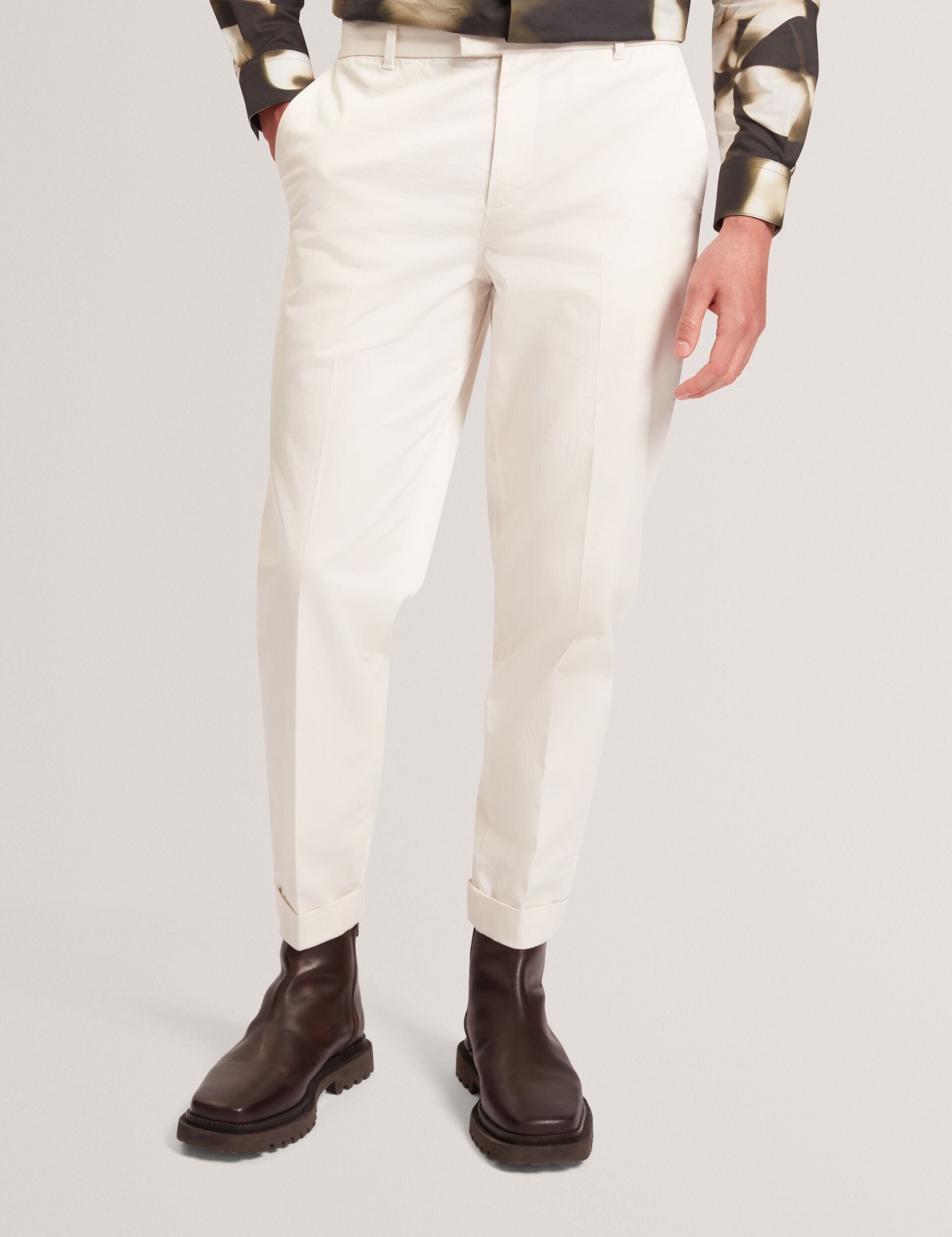 Ted Baker MOSES Tapered Cotton Stretch Twill Pants ECRU