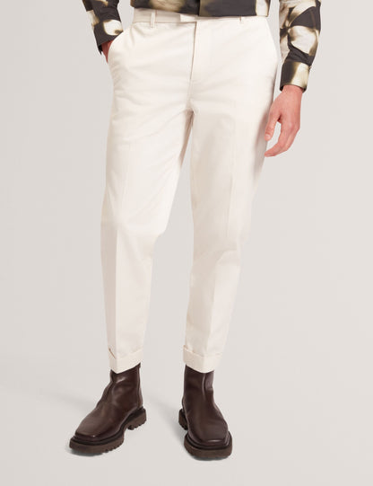 Ted Baker MOSES Tapered Cotton Stretch Twill Pants ECRU