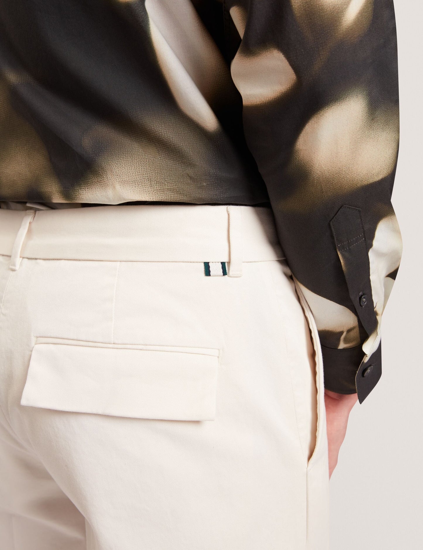 Ted Baker MOSES Tapered Cotton Stretch Twill Pants ECRU