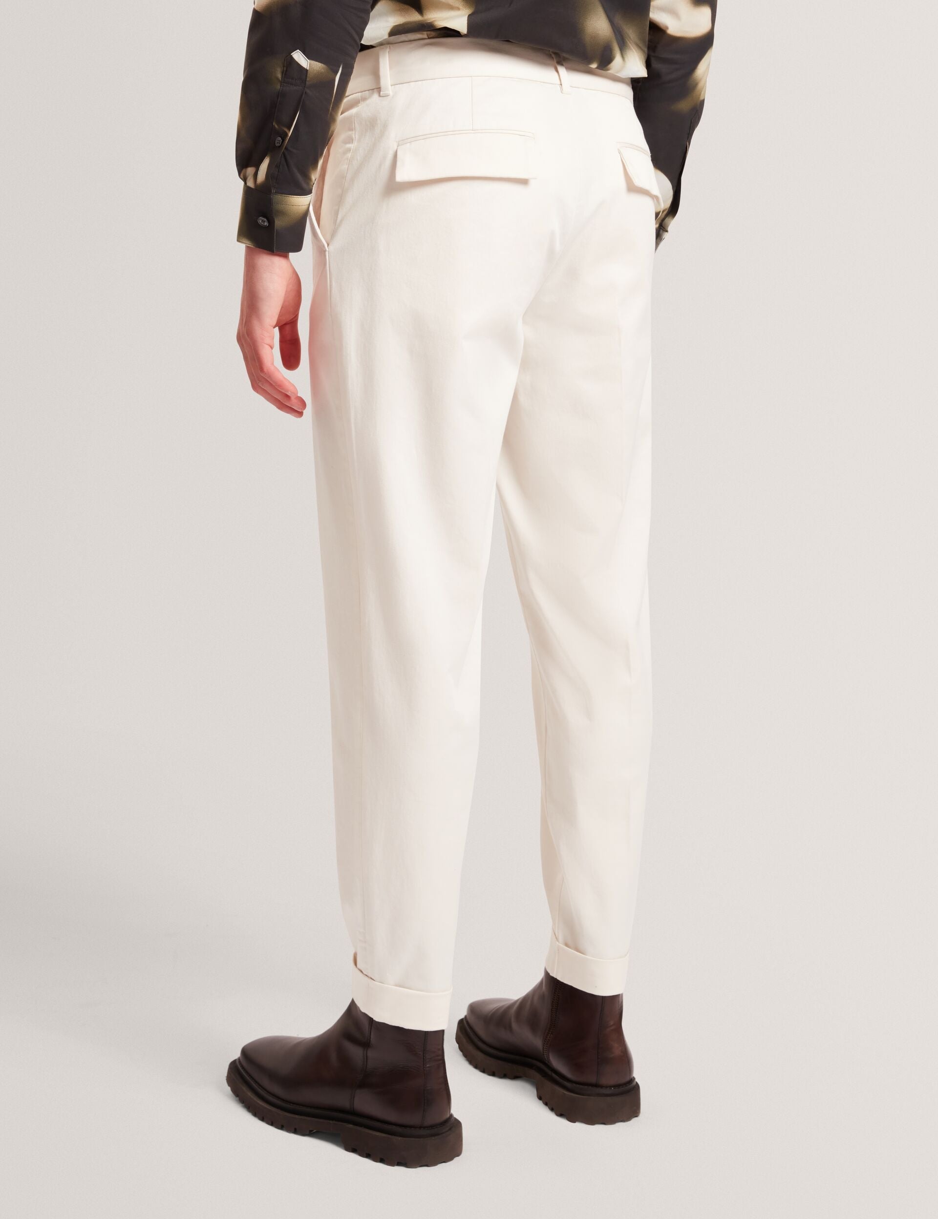Ted Baker MOSES Tapered Cotton Stretch Twill Pants ECRU