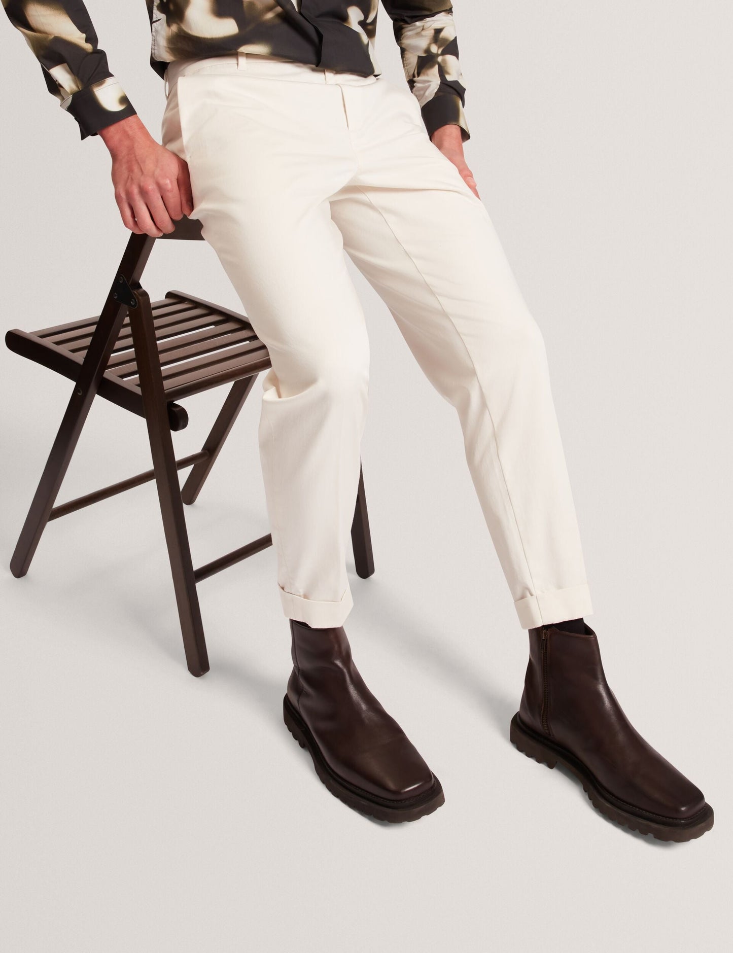 Ted Baker MOSES Tapered Cotton Stretch Twill Pants ECRU