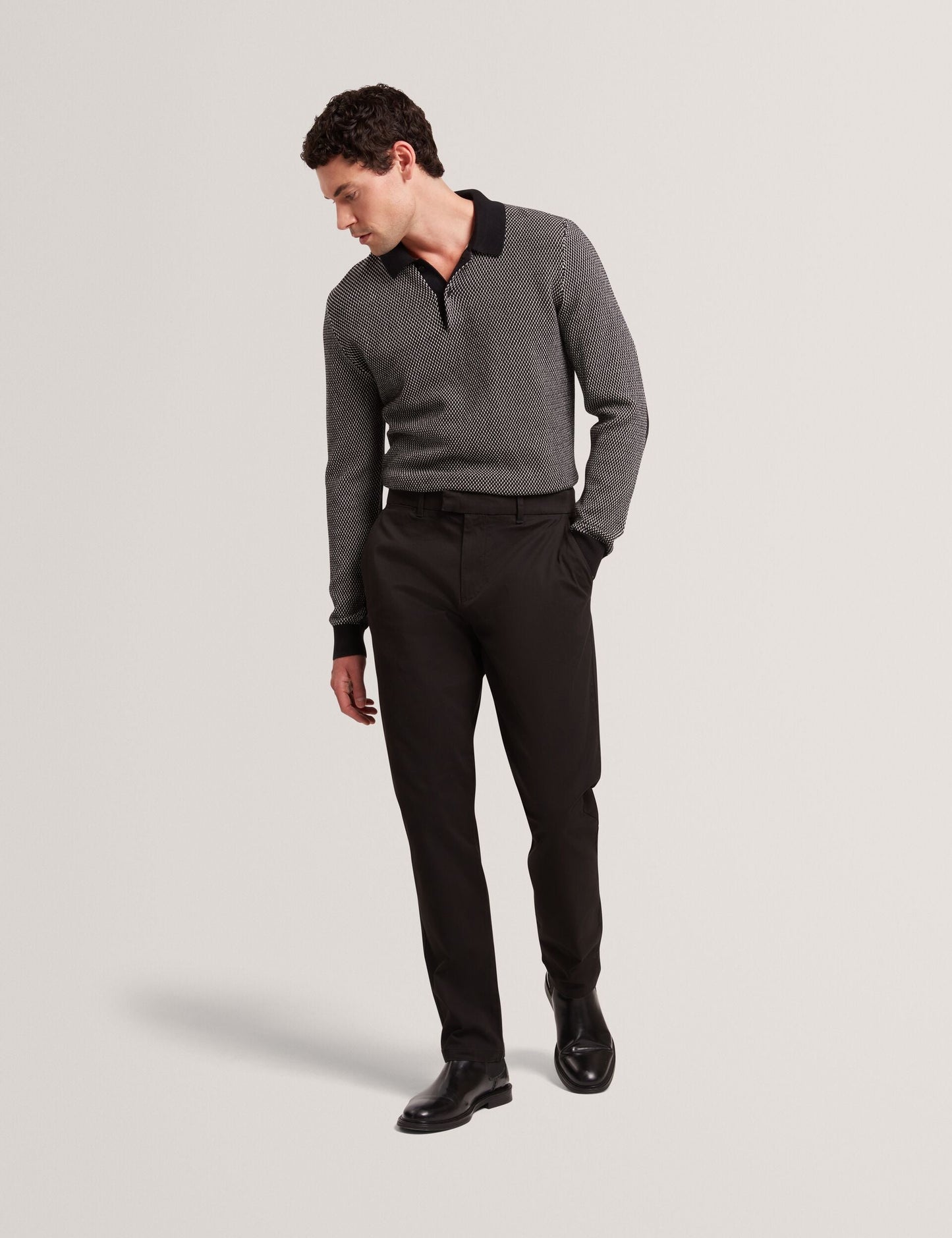 Ted Baker HOWETON Slim Fit Stretch Cotton Chinos BLACK