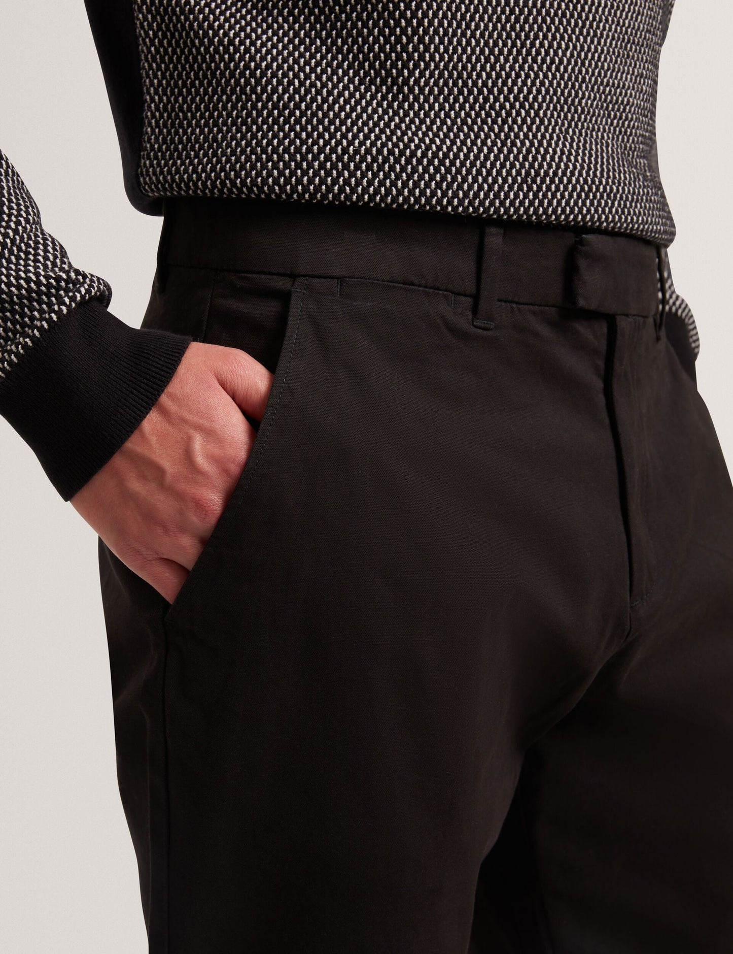 Ted Baker HOWETON Slim Fit Stretch Cotton Chinos BLACK