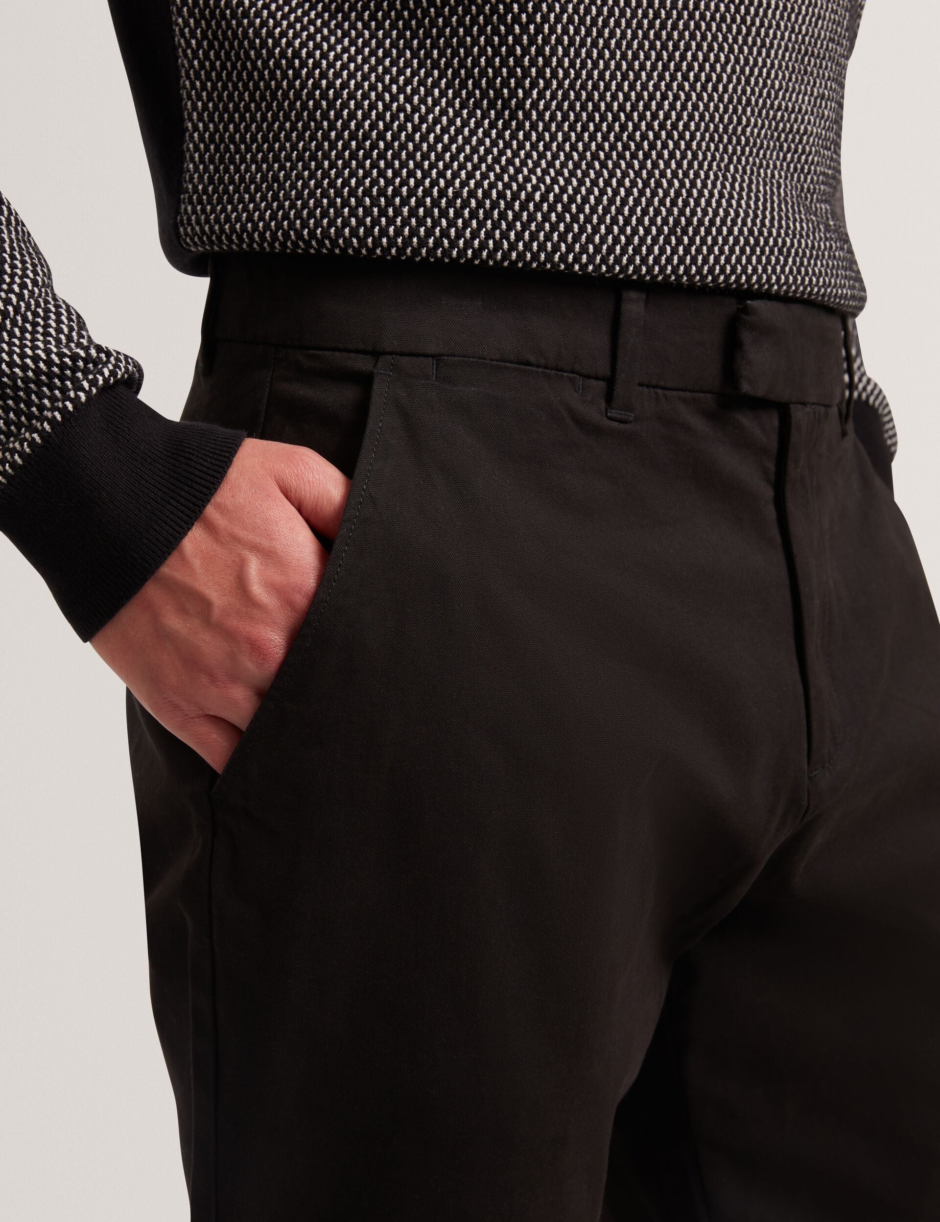 Ted Baker HOWETON Slim Fit Stretch Cotton Chinos BLACK