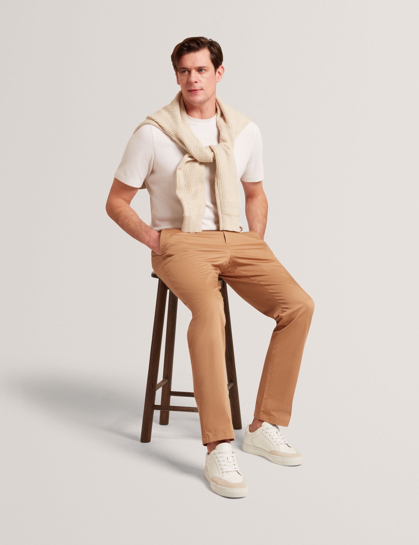 Ted Baker HOWETON Slim Fit Stretch Cotton Chinos TAN