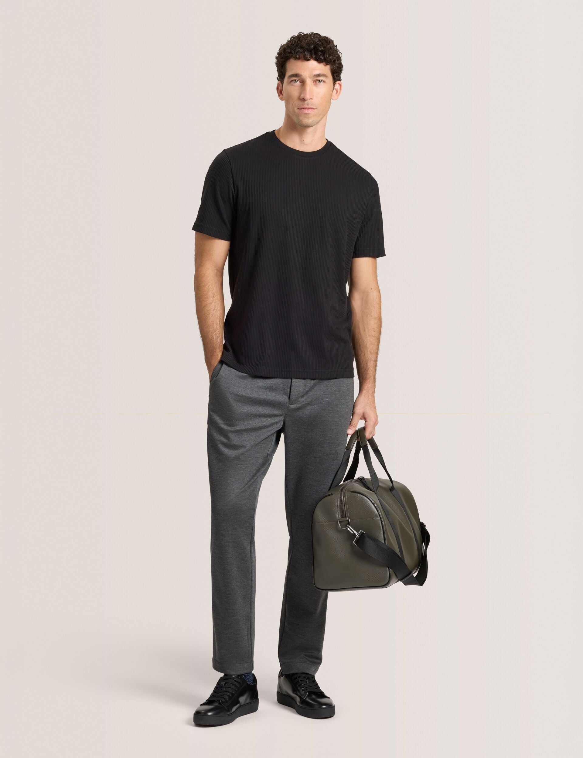 Ted Baker KNIT TWILL ELASTIC TROUSERS - Iron Gate Heather IRON GATE HEATHER