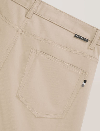 Ted Baker COMPACT HERRINGBONE TROUSERS - Crockery CAMEL