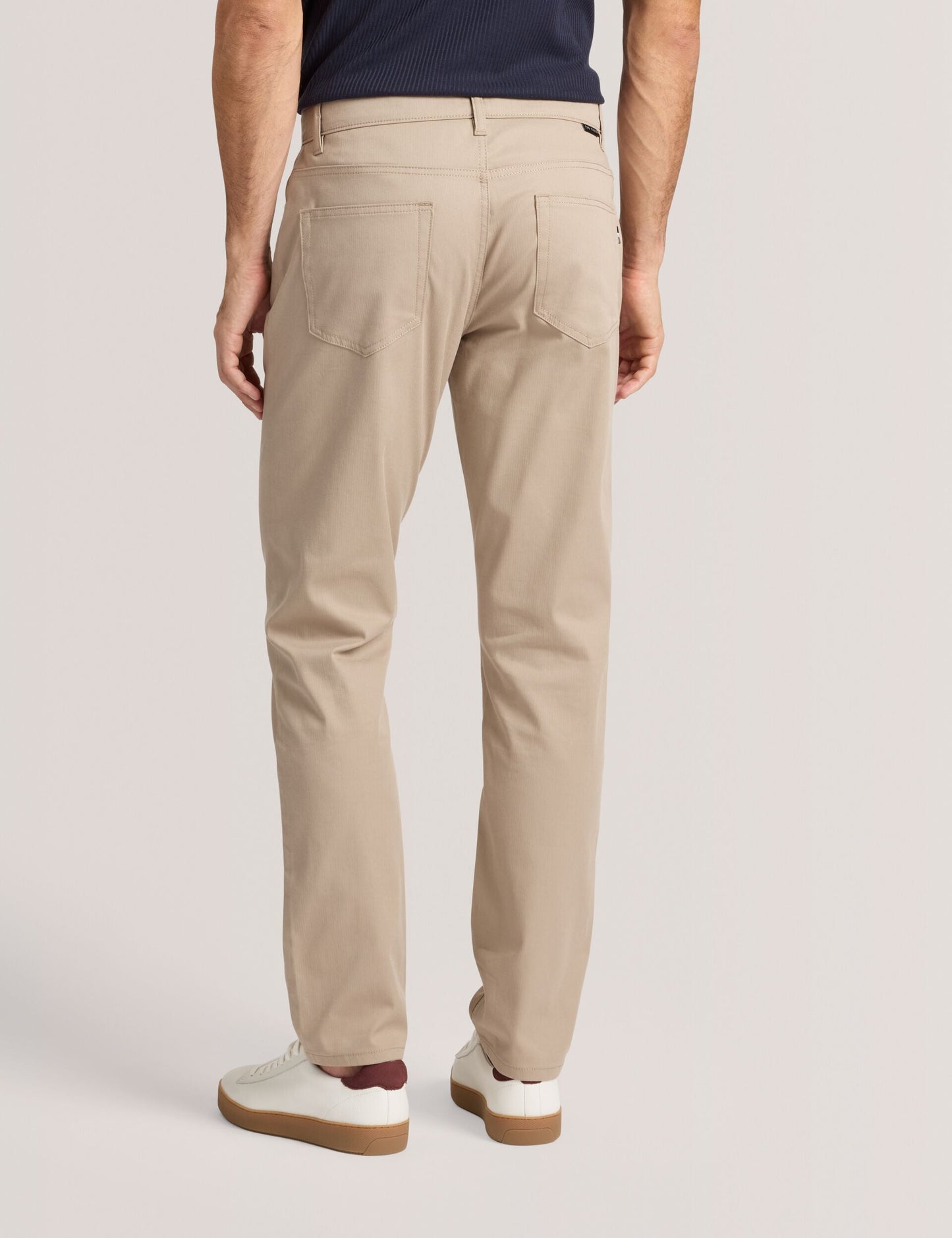 Ted Baker COMPACT HERRINGBONE TROUSERS - Crockery CAMEL