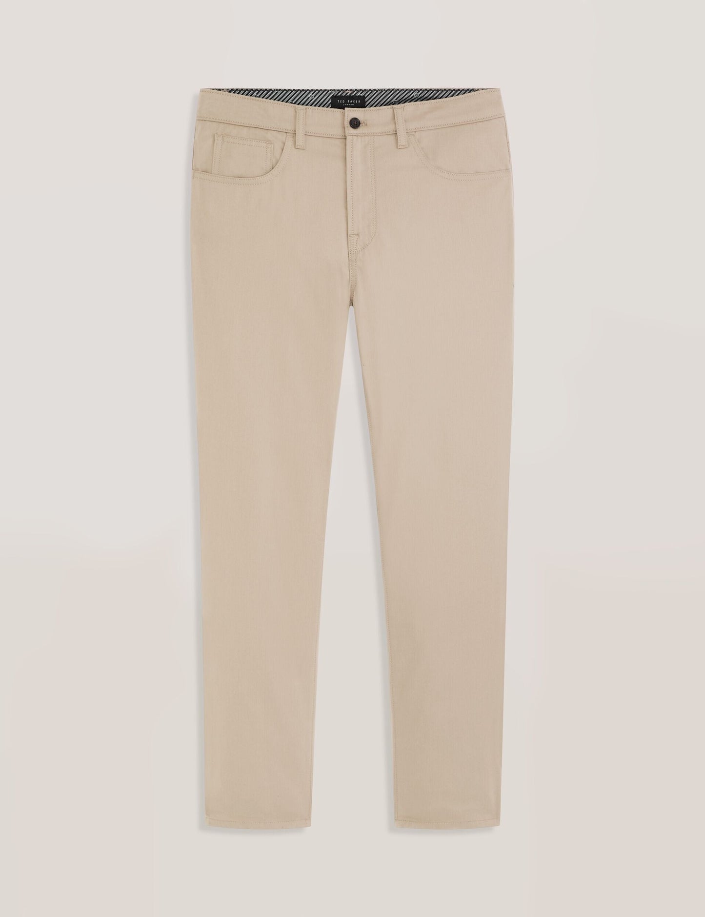 Ted Baker COMPACT HERRINGBONE TROUSERS - Crockery CAMEL