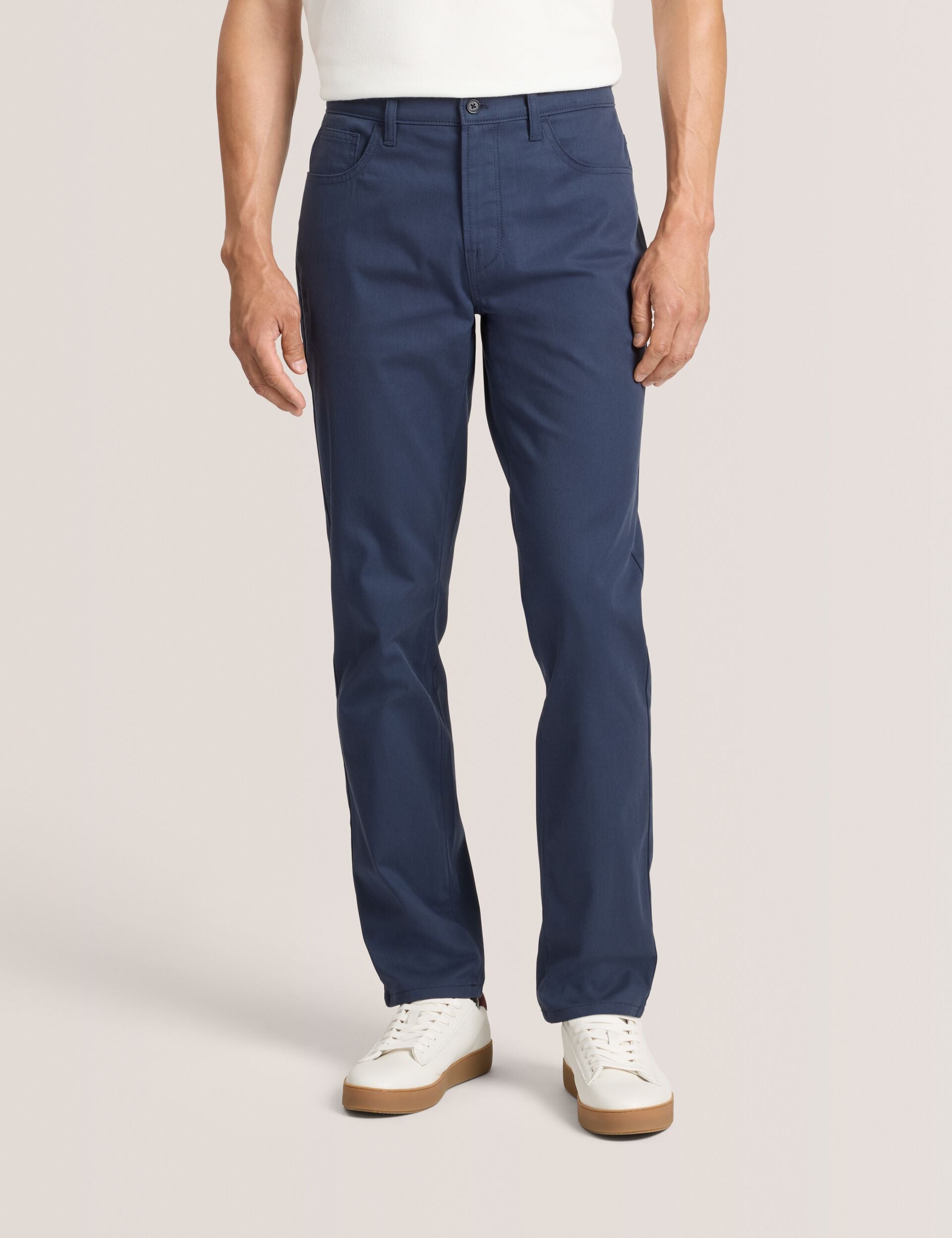 Ted Baker COMPACT HERRINGBONE TROUSERS - Blue Nights NAVY
