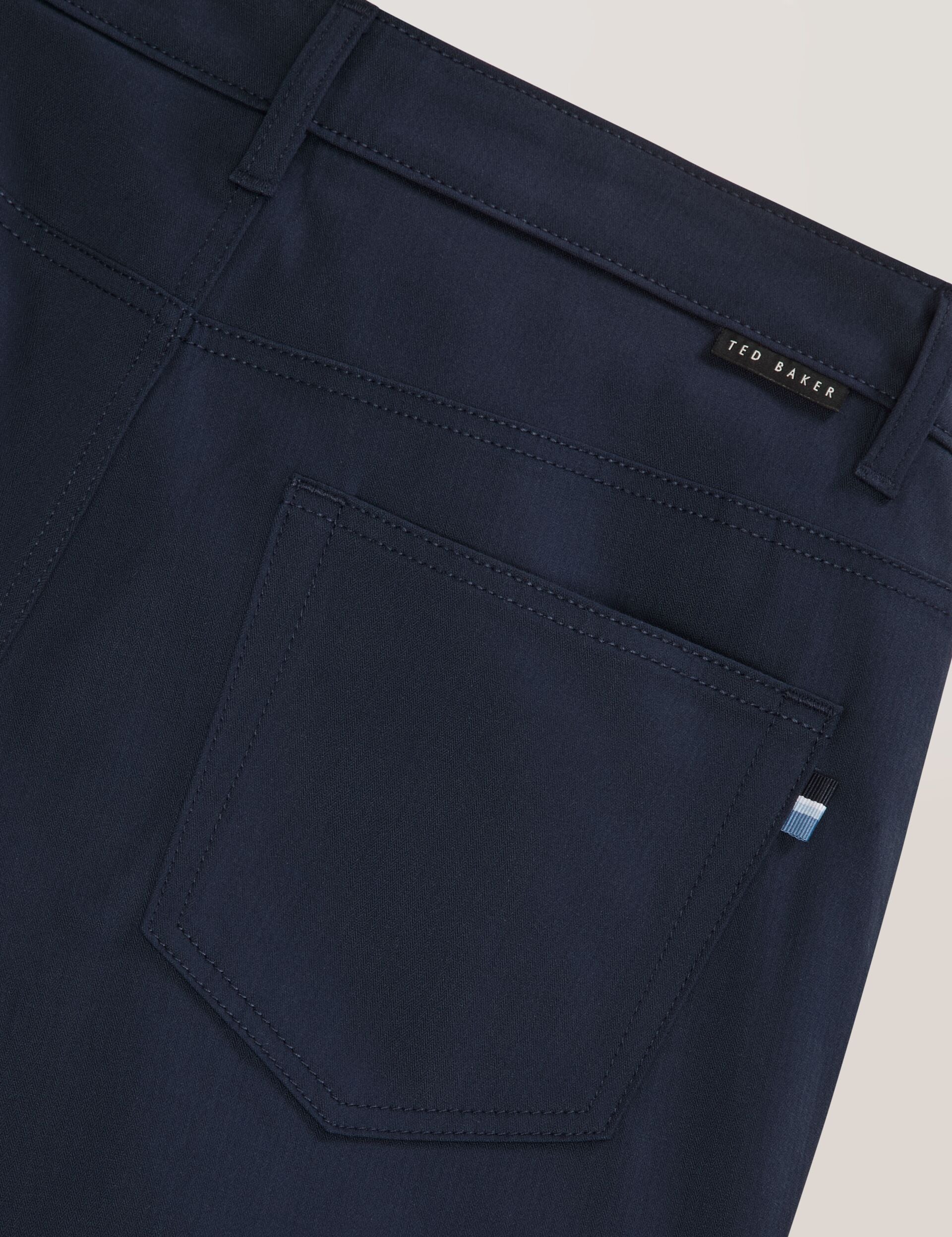 Ted Baker COMPACT HERRINGBONE TROUSERS - Blue Nights NAVY