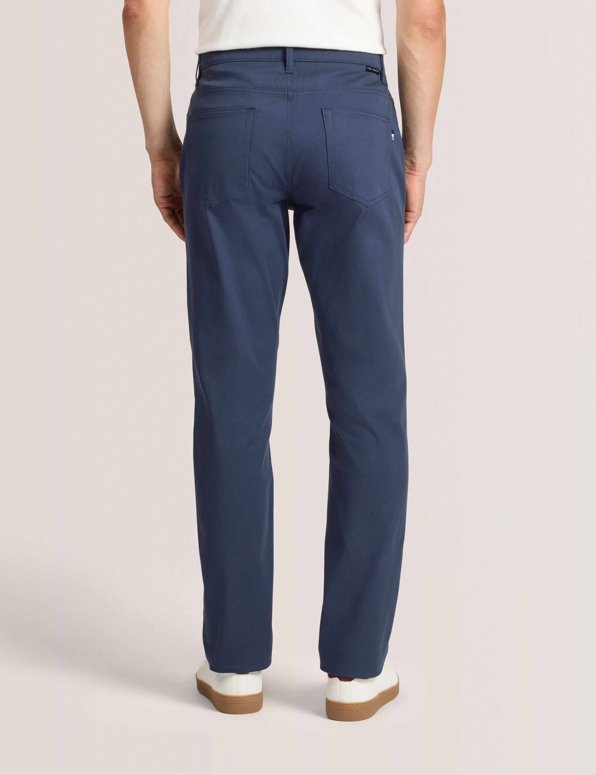 Ted Baker COMPACT HERRINGBONE TROUSERS - Blue Nights NAVY