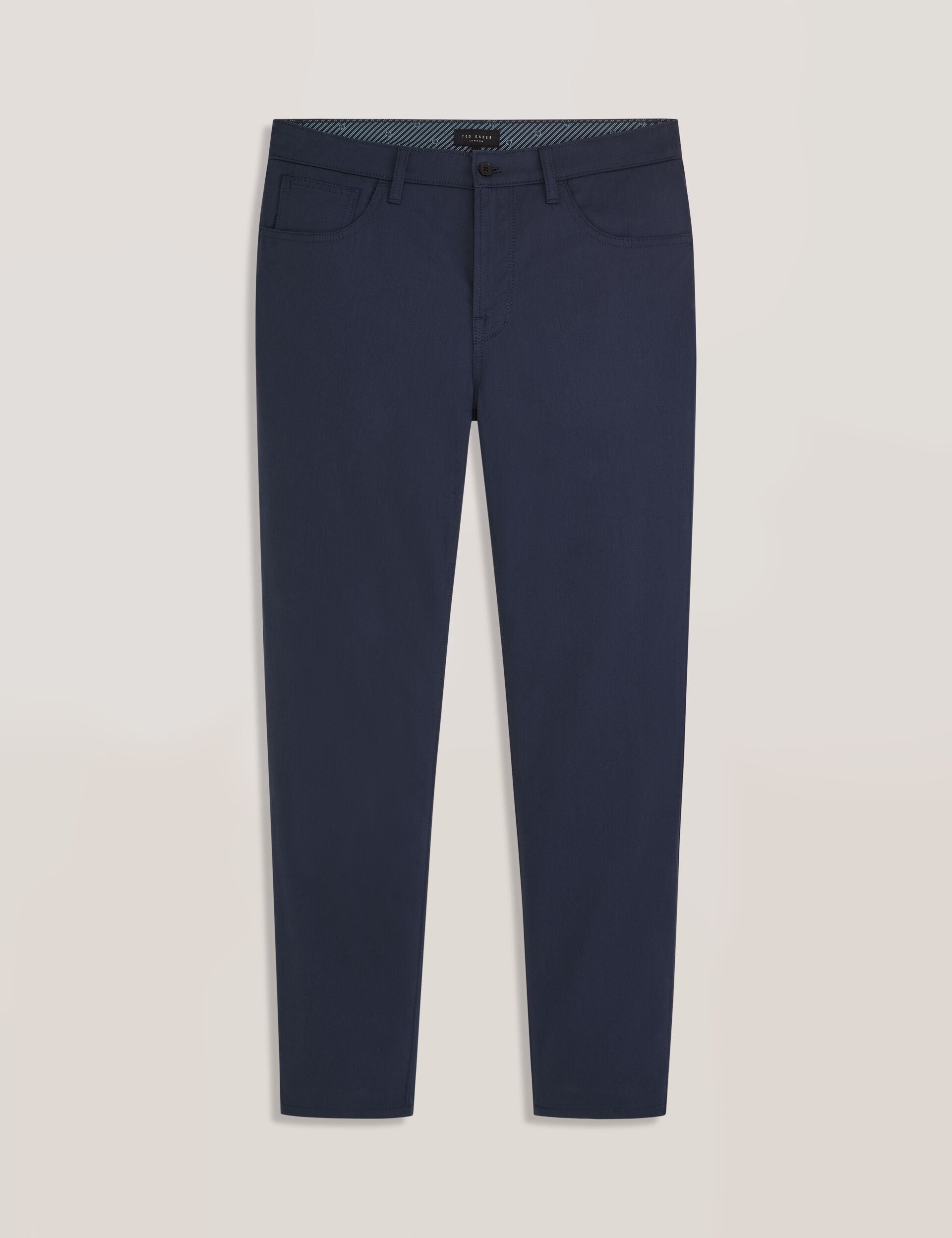 Ted Baker COMPACT HERRINGBONE TROUSERS - Blue Nights NAVY