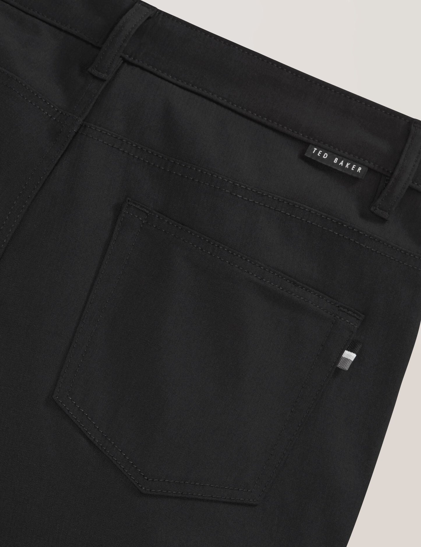 Ted Baker COMPACT HERRINGBONE TROUSERS - Black Beauty BLACK
