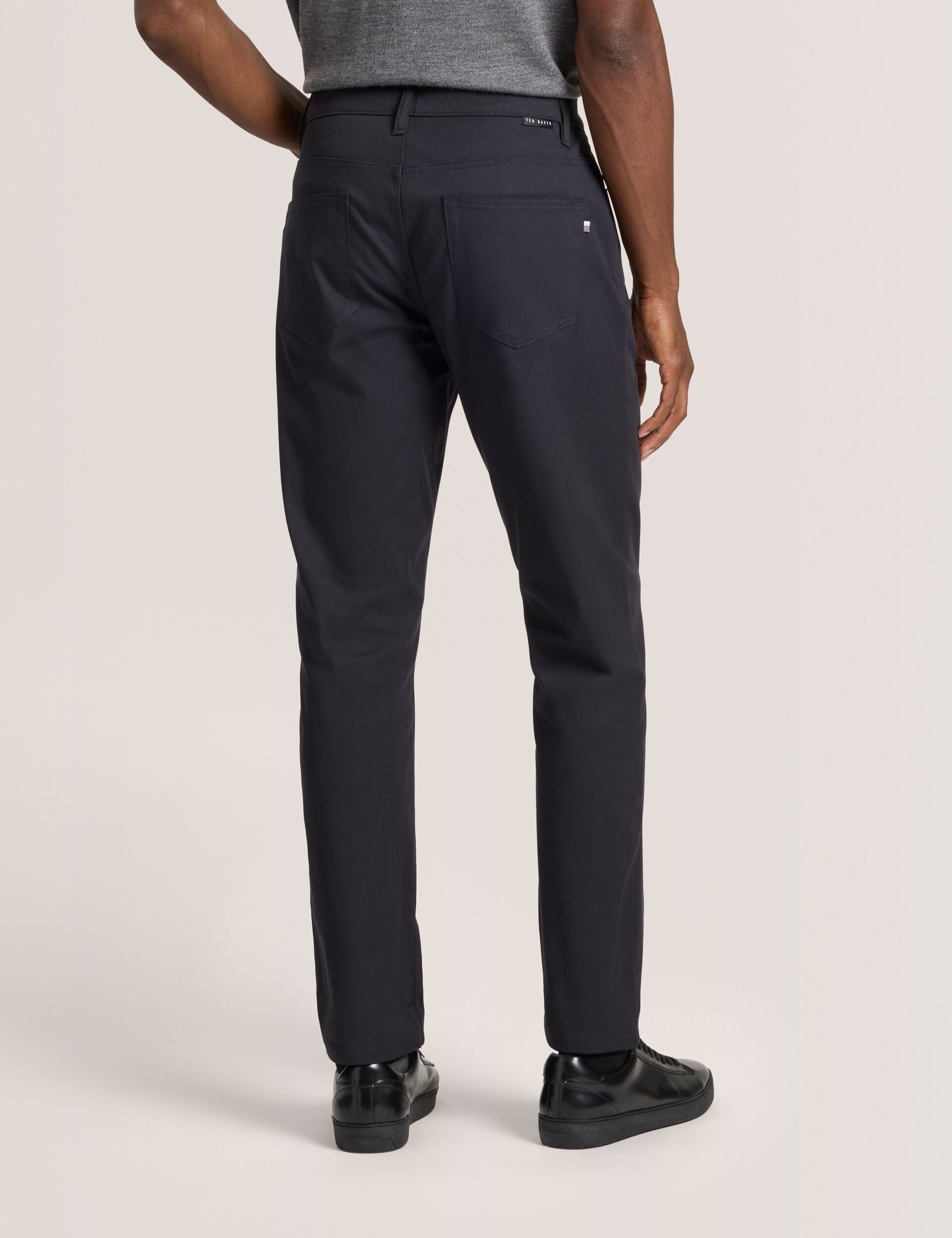 Ted Baker COMPACT HERRINGBONE TROUSERS - Black Beauty BLACK