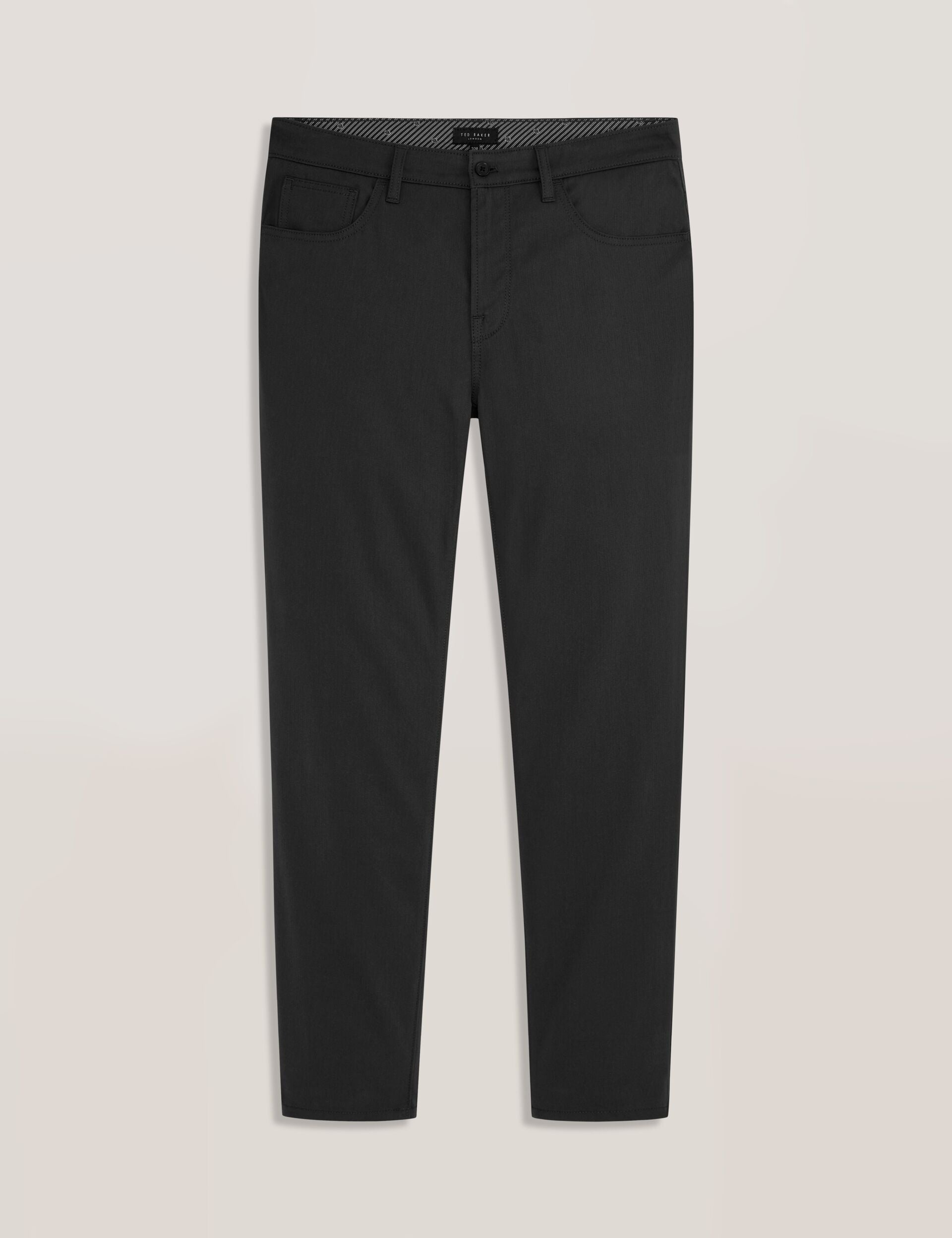 Ted Baker COMPACT HERRINGBONE TROUSERS - Black Beauty BLACK