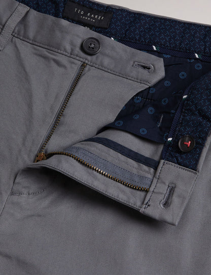 Ted Baker RYCE - Slim Fit Textured Cotton Blend Chinos GREY