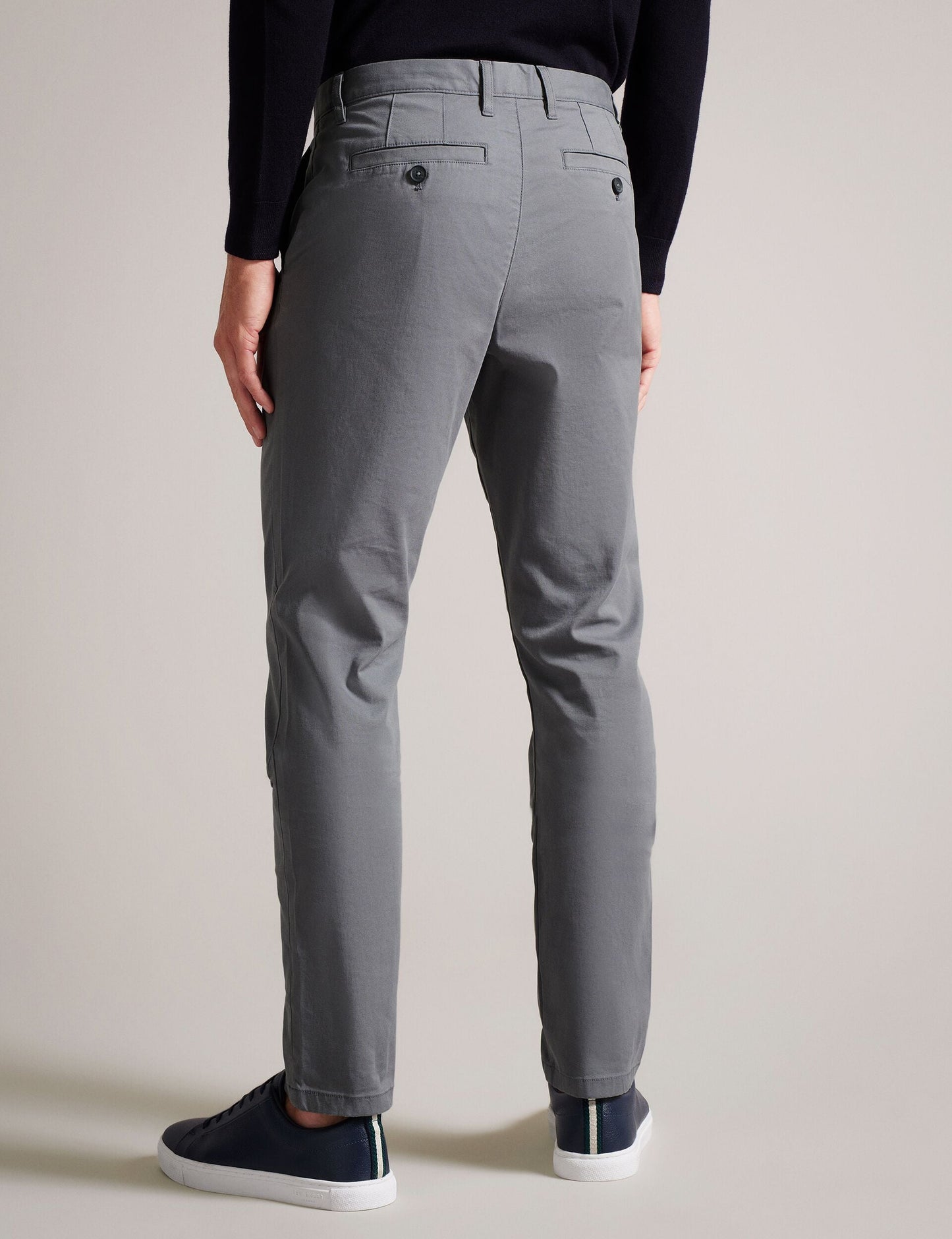 Ted Baker RYCE - Slim Fit Textured Cotton Blend Chinos GREY