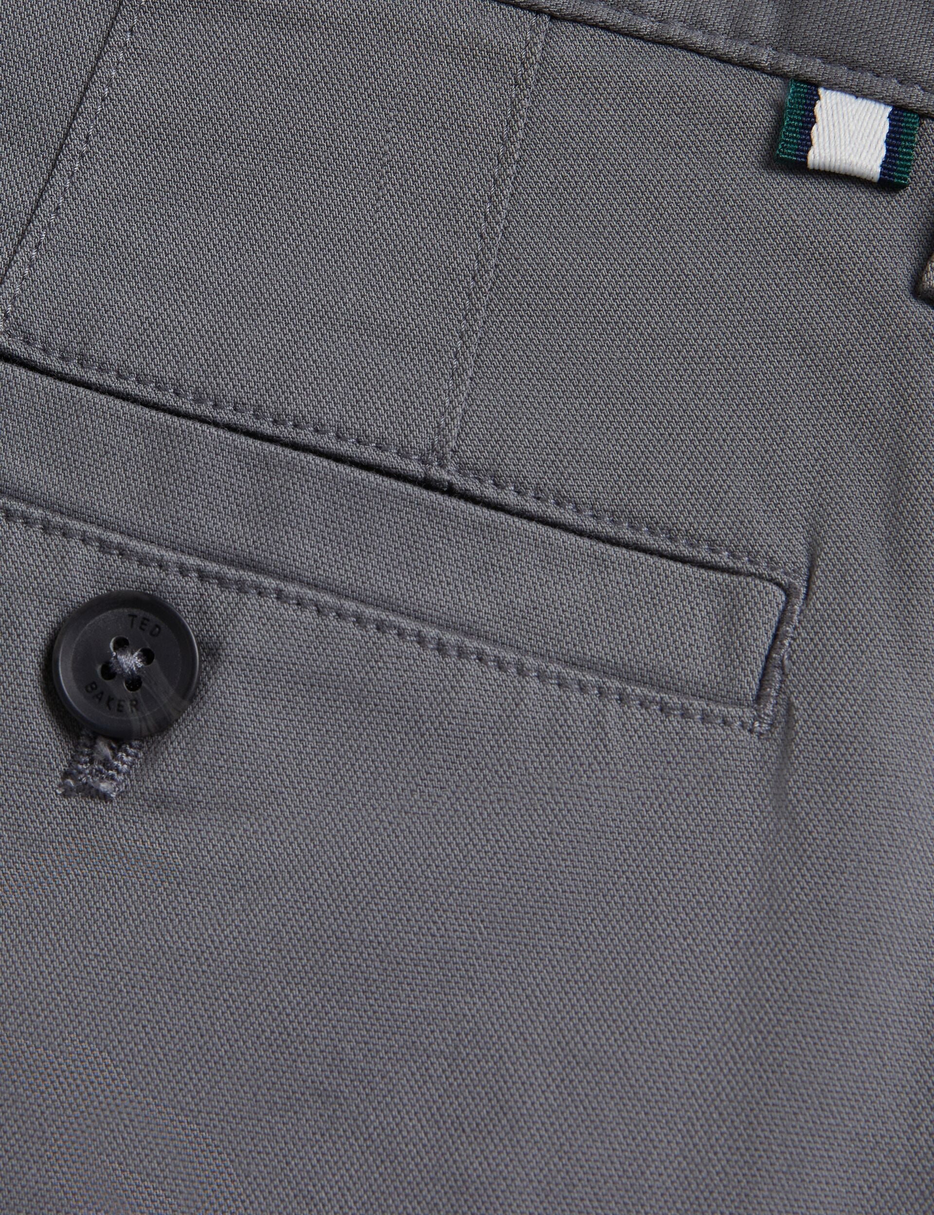 Ted Baker RYCE - Slim Fit Textured Cotton Blend Chinos GREY