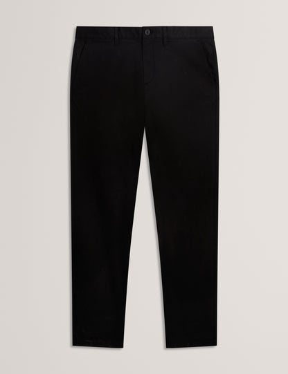 Ted Baker RYCE - Black Slim Fit Textured Cotton Blend Chinos BLACK