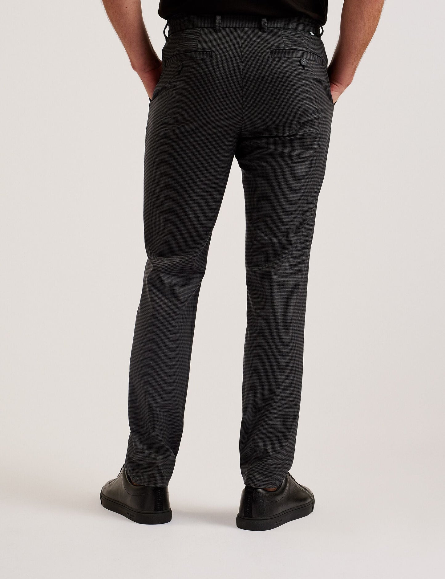 Ted Baker NOUNDS - Grey Puppytooth Check Slim Fit Pants GREY