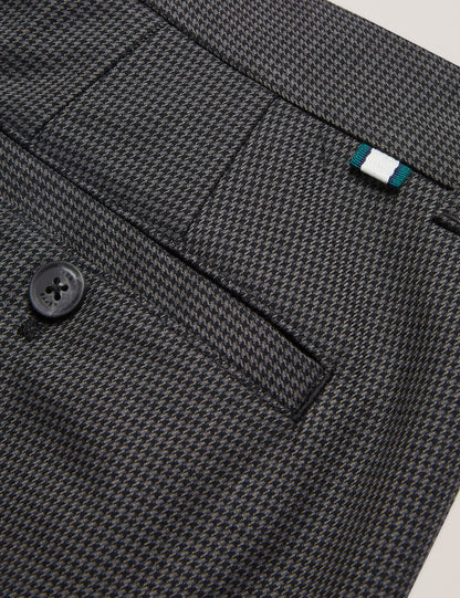 Ted Baker NOUNDS - Grey Puppytooth Check Slim Fit Pants GREY