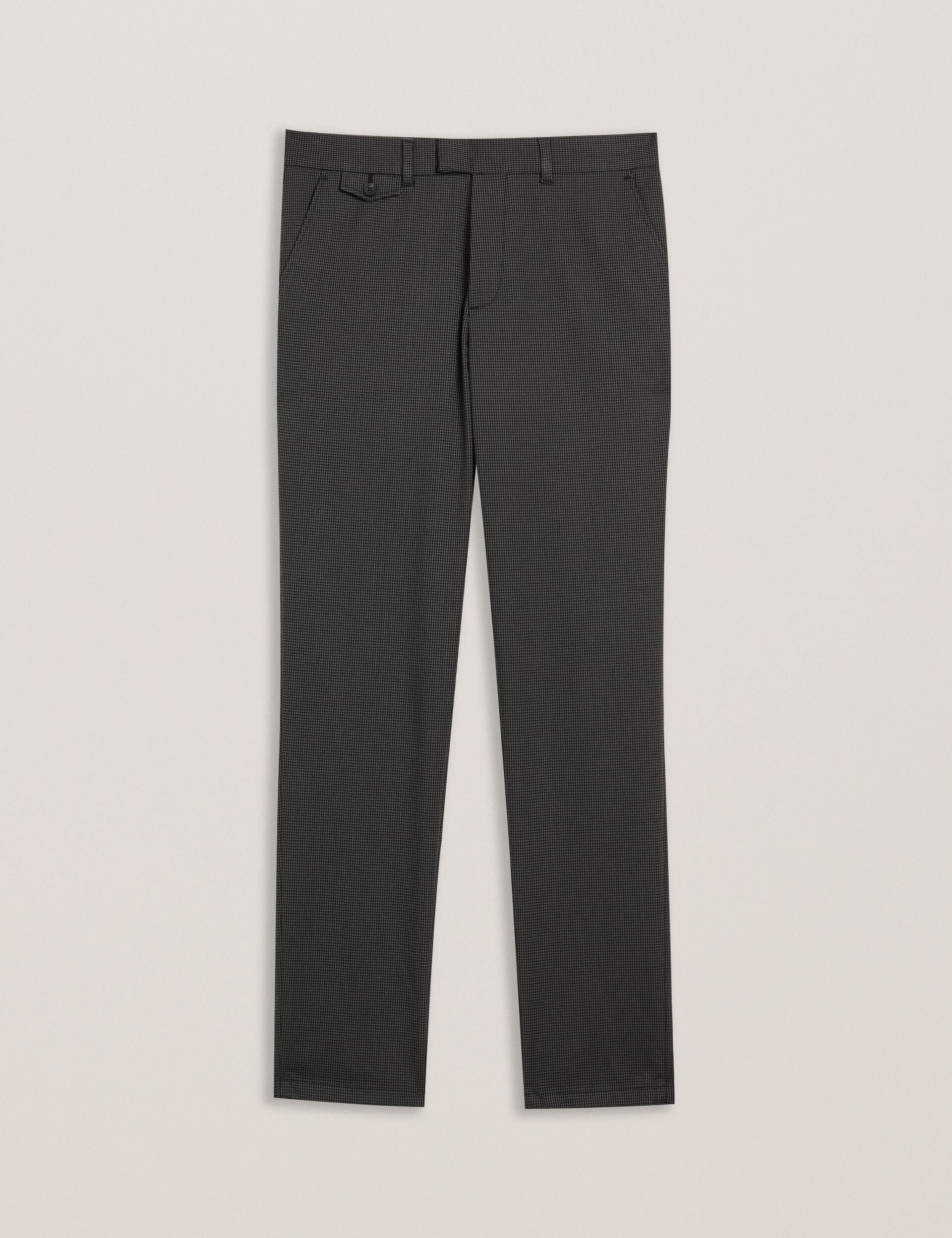 Ted Baker NOUNDS - Grey Puppytooth Check Slim Fit Pants GREY