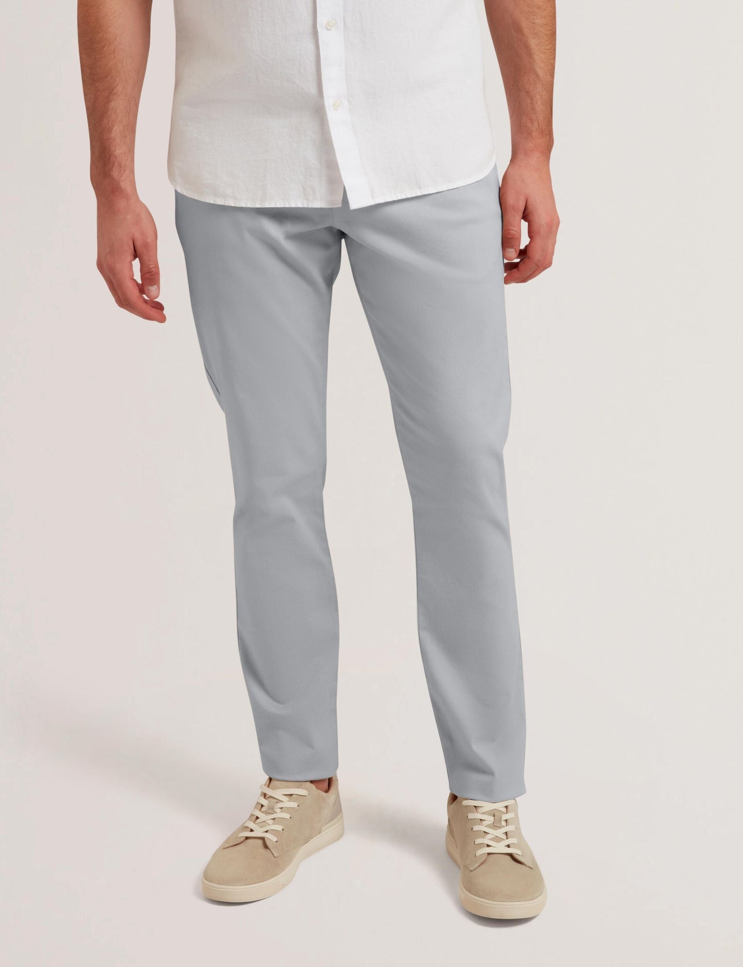 Ted Baker BATFORD - Grey Slim Fit Cotton Blend Chinos LIGHT GREY