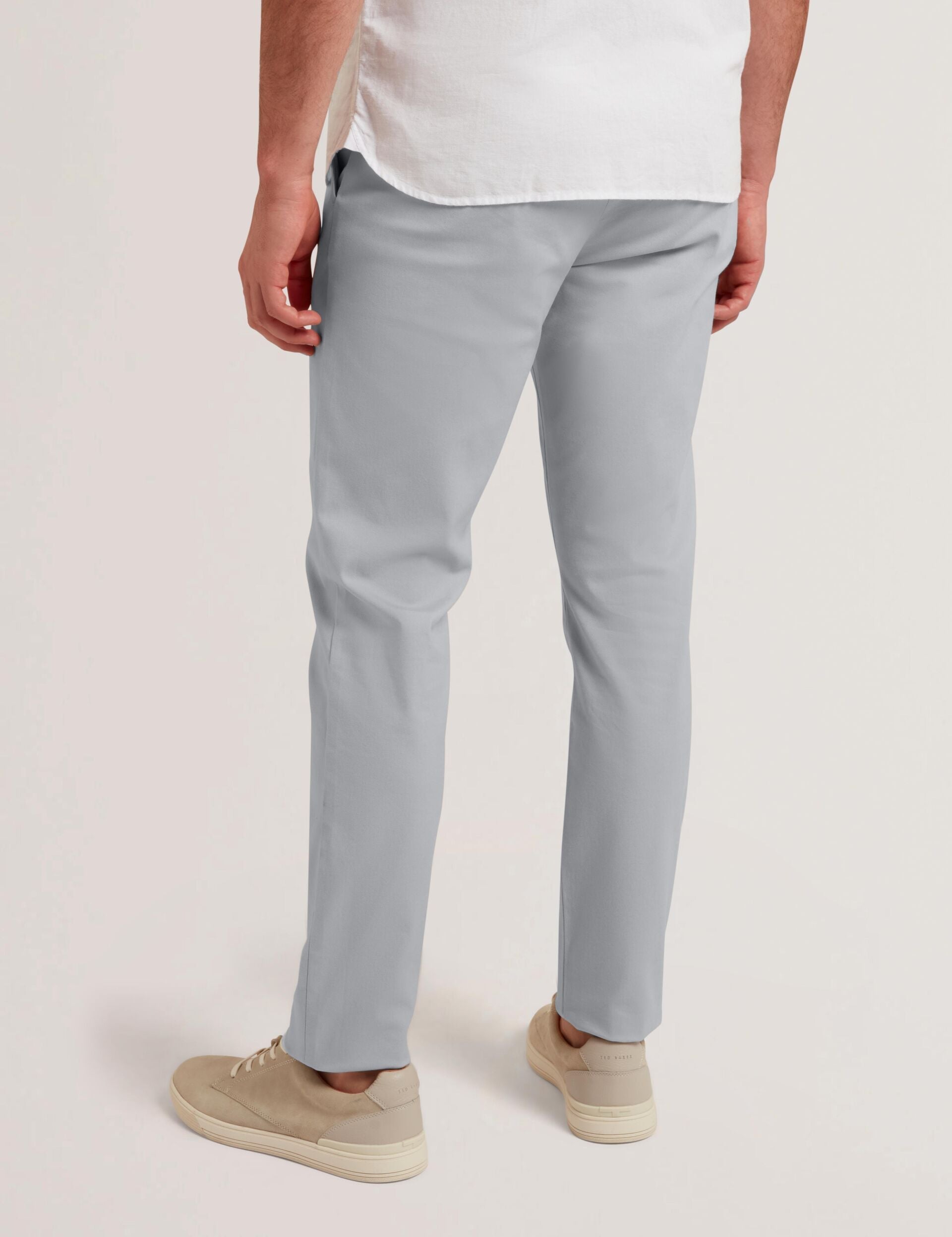 Ted Baker BATFORD - Grey Slim Fit Cotton Blend Chinos LIGHT GREY