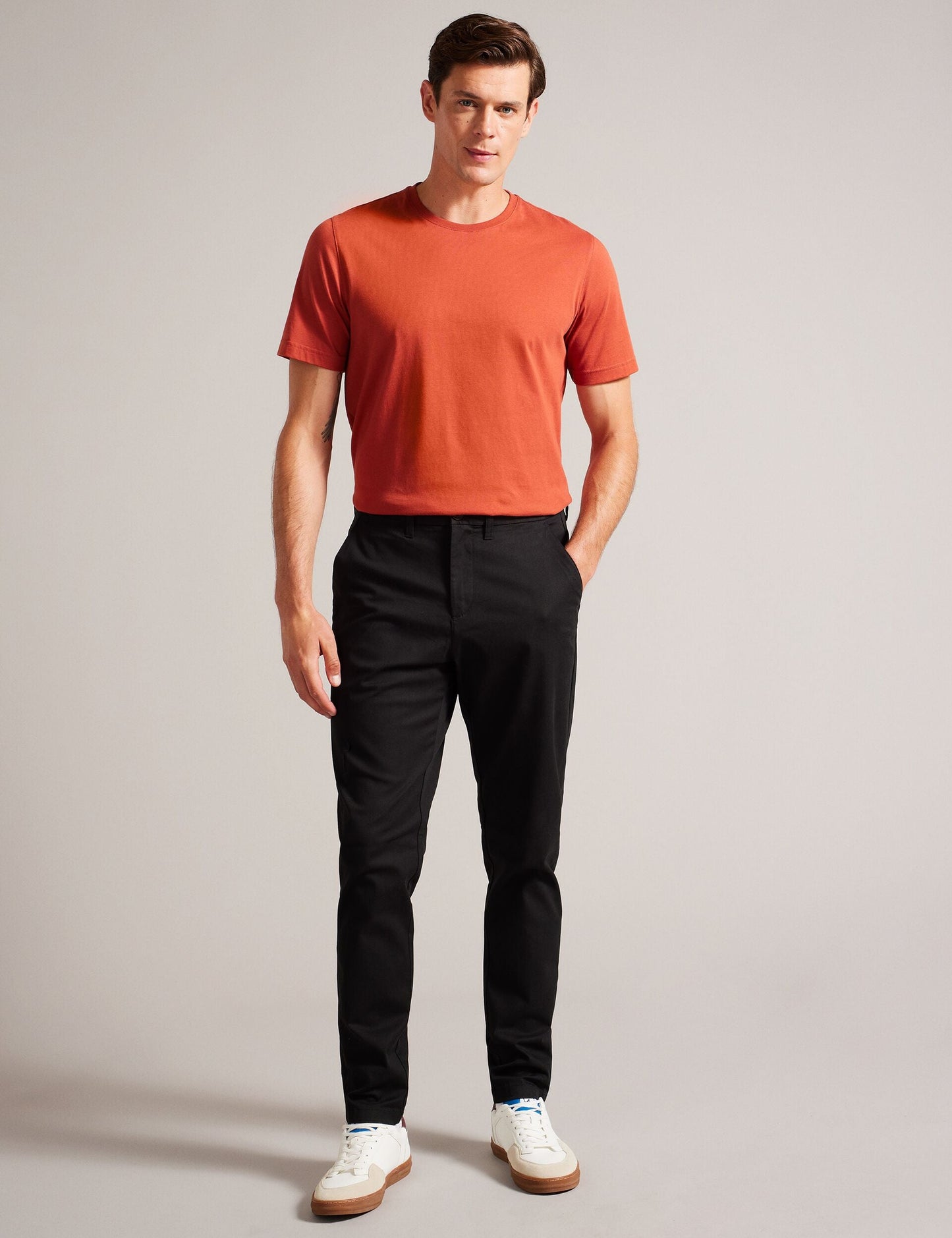 Ted Baker HAYBRN - Black Regular Fit Woven Texture Chinos BLACK