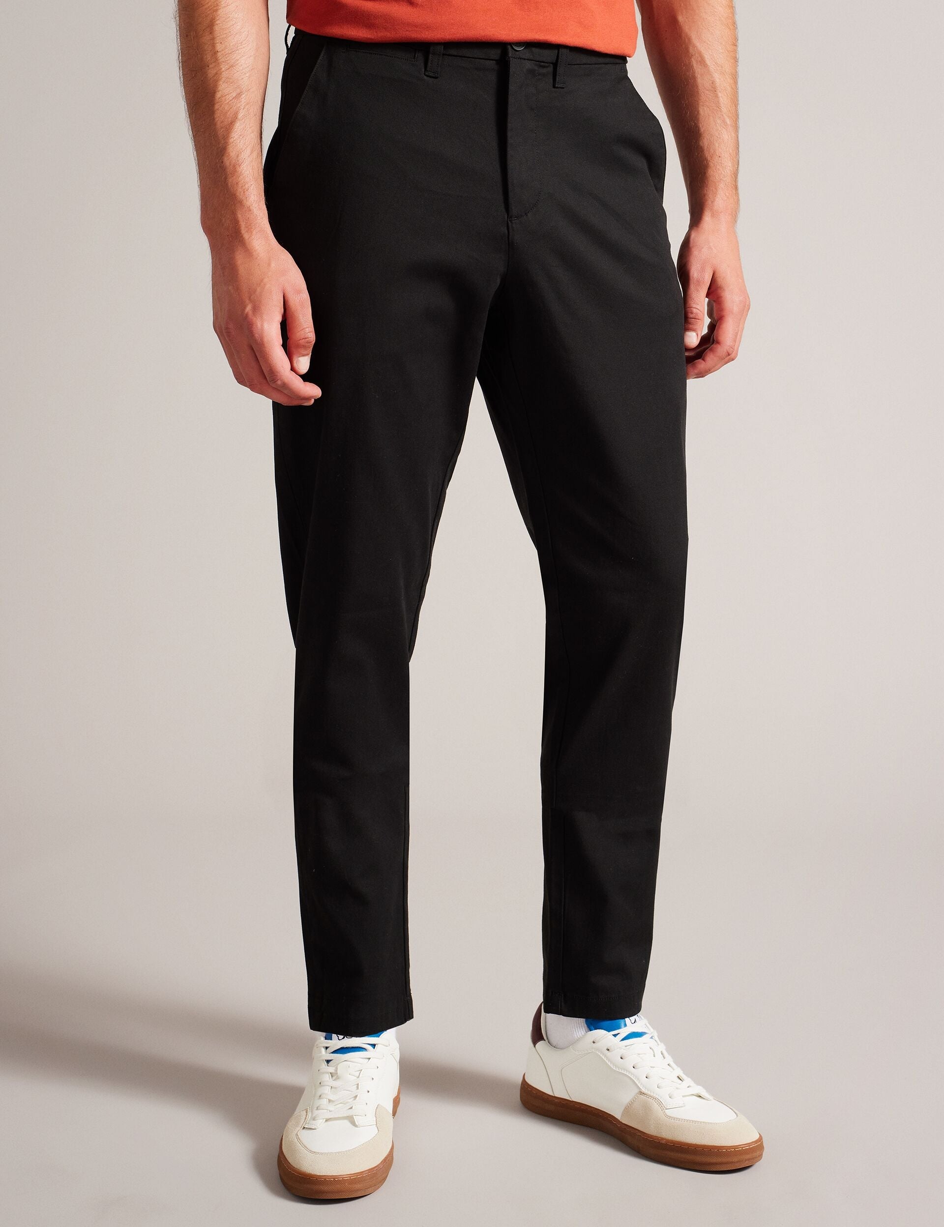 Ted Baker HAYBRN - Black Regular Fit Woven Texture Chinos BLACK