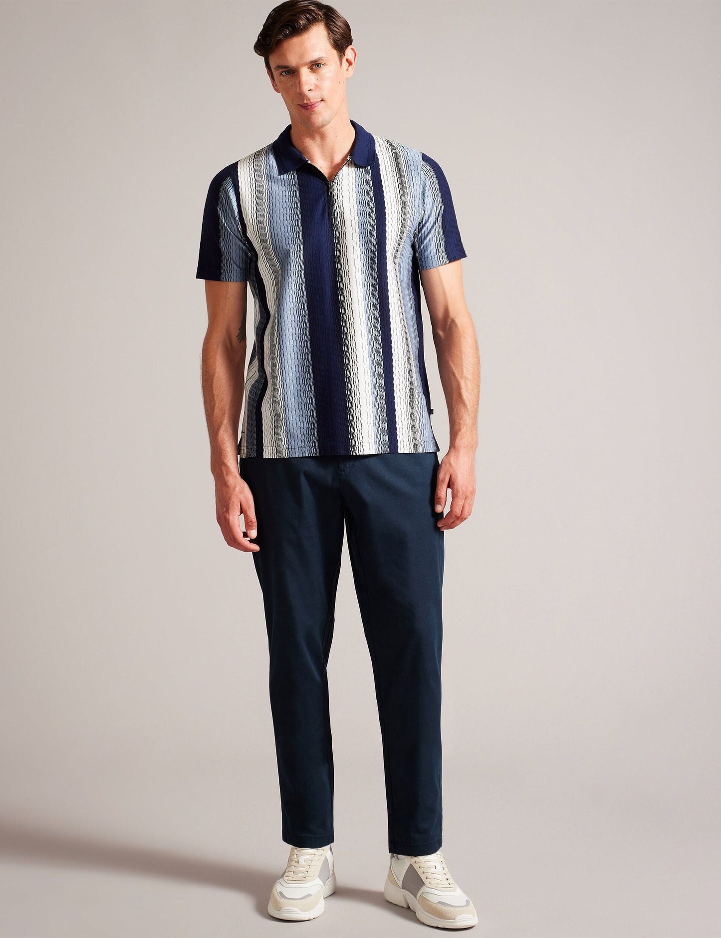 Ted Baker HAYBRN - Navy Regular Fit Woven Texture Chinos NAVY