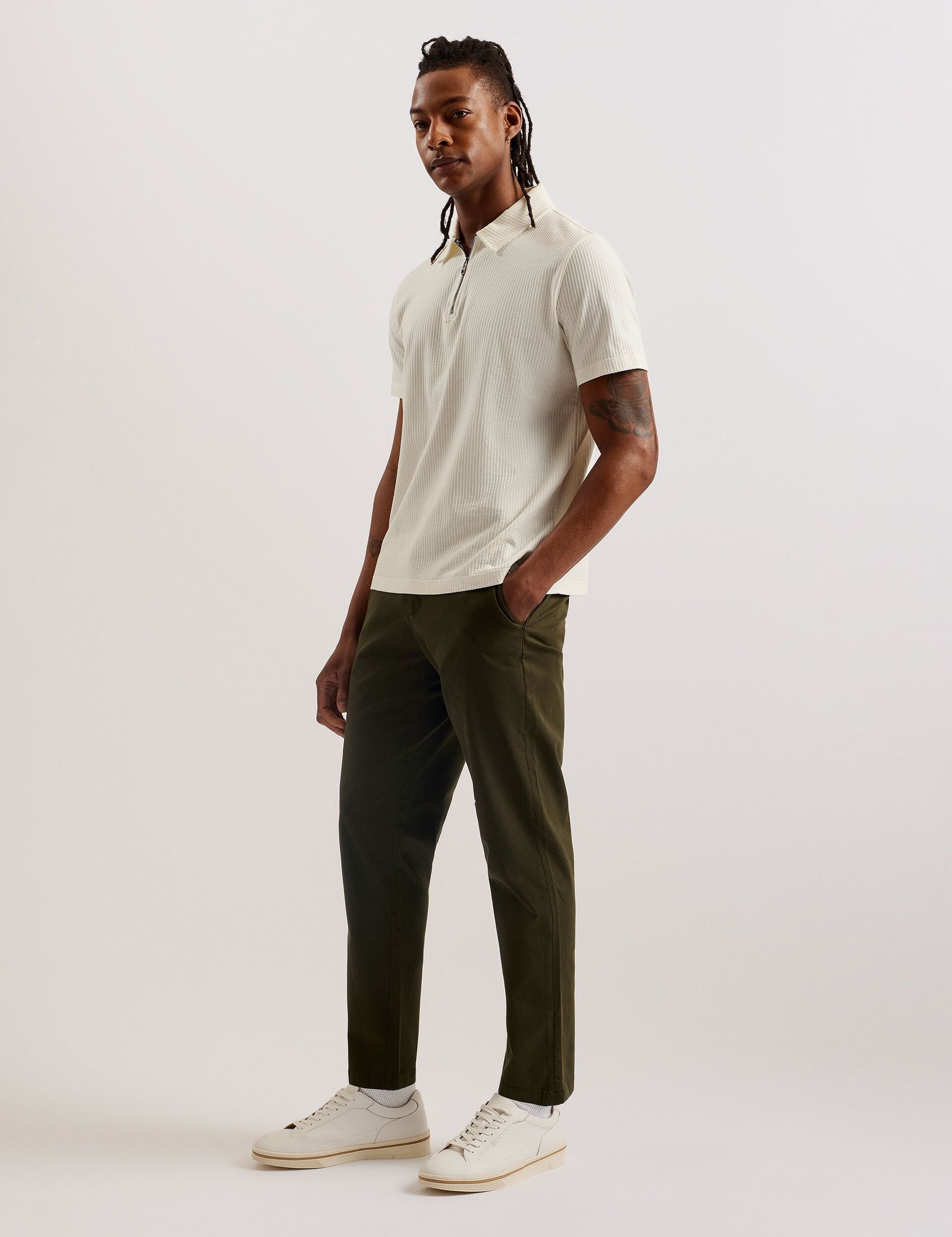 Ted Baker HAYBRN - Khaki Regular Fit Woven Texture Chinos KHAKI
