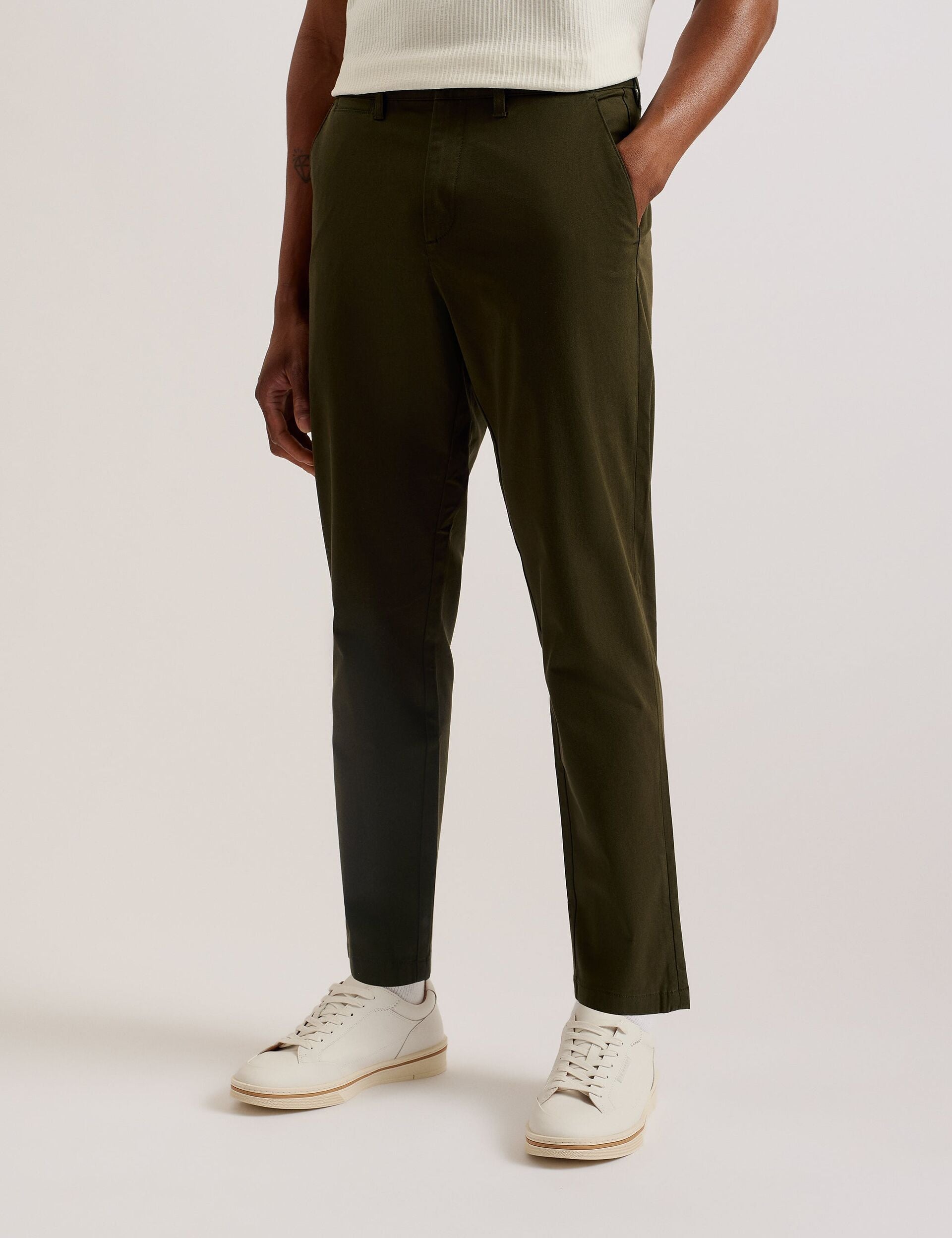 Ted Baker HAYBRN - Khaki Regular Fit Woven Texture Chinos KHAKI