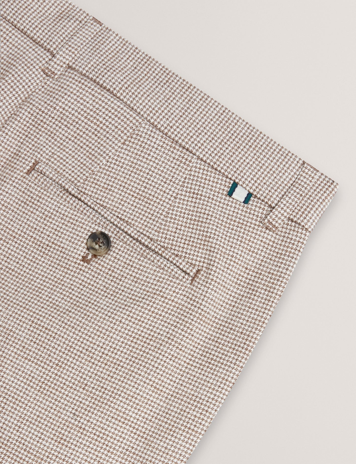 Ted Baker HANDLY - Micro Houndstooth Slim Fit Pants TAUPE