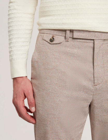 Ted Baker HANDLY - Micro Houndstooth Slim Fit Pants TAUPE