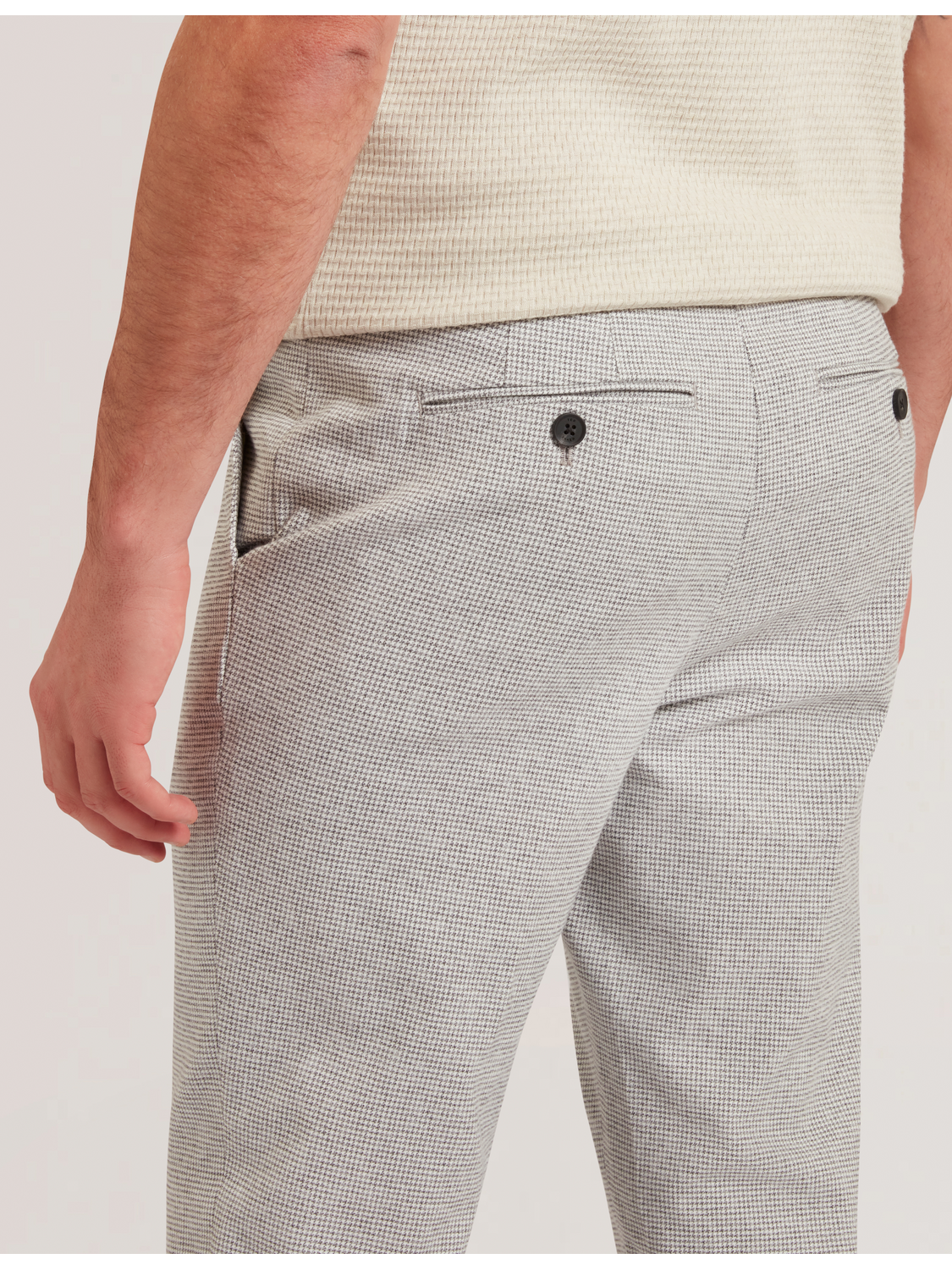 Ted Baker HANDLY - Micro Houndstooth Slim Fit Pants GREY