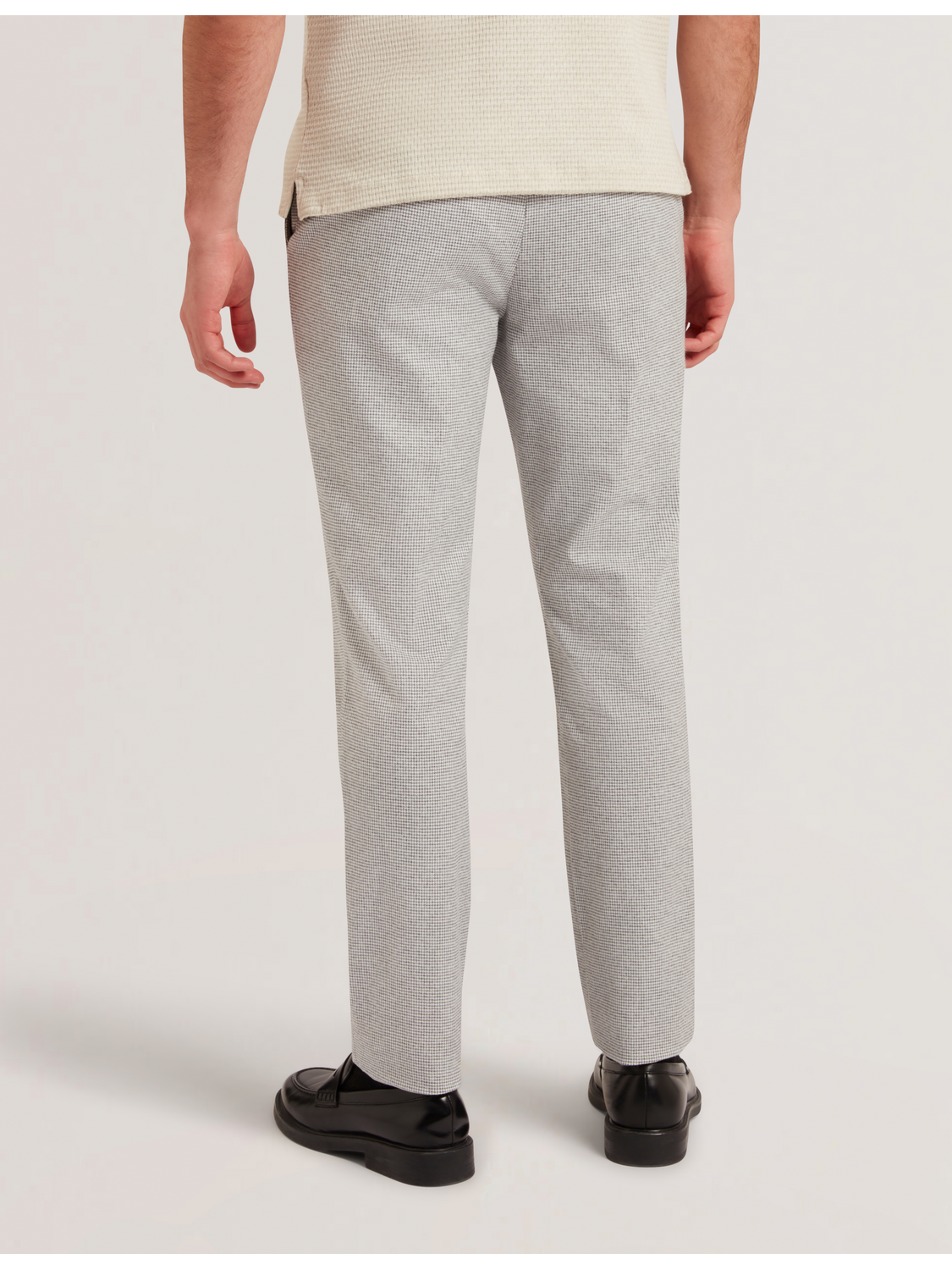Ted Baker HANDLY - Micro Houndstooth Slim Fit Pants GREY