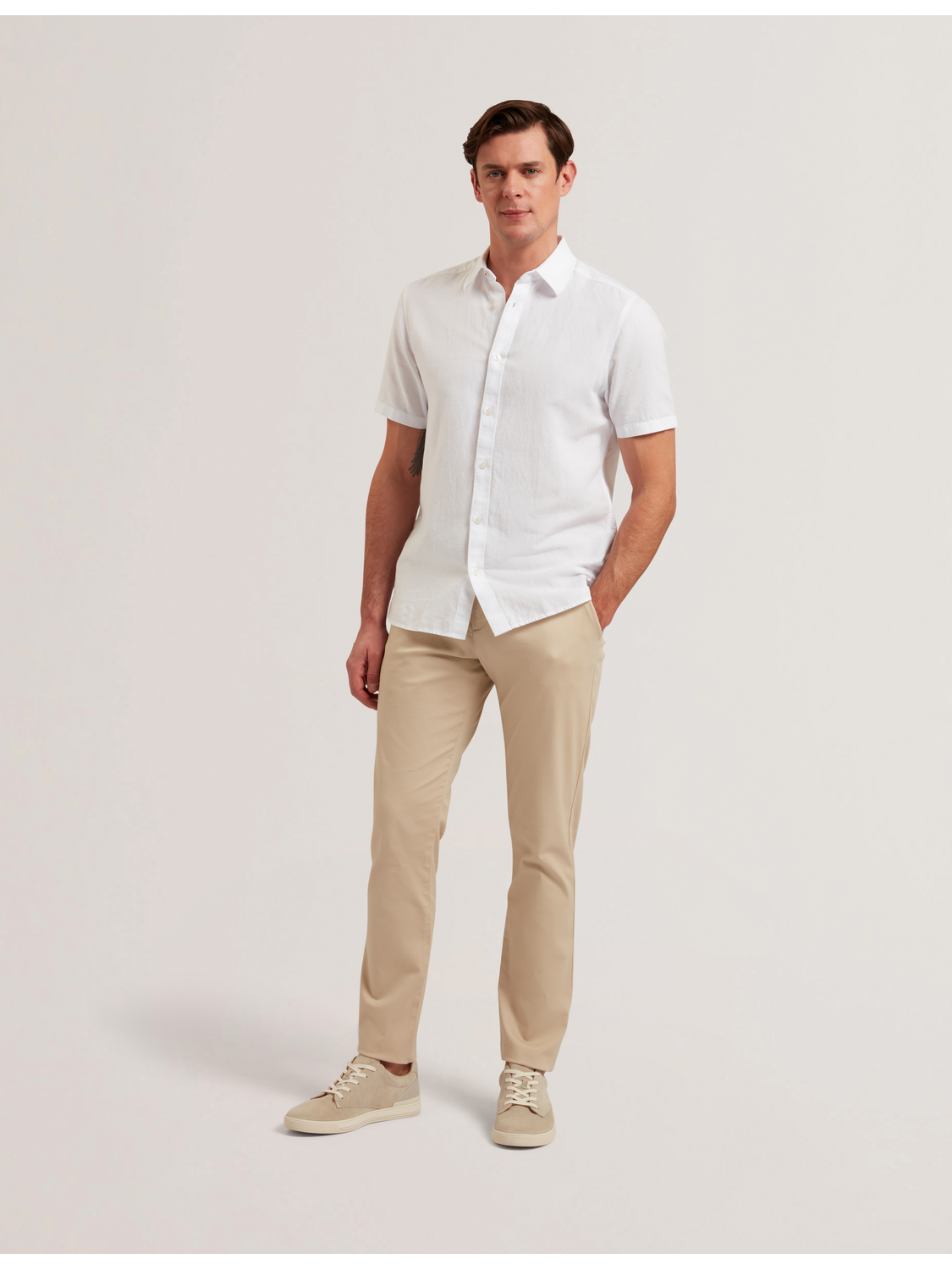 Ted Baker BATFORD - Tan Slim Fit Cotton Blend Chinos TAN