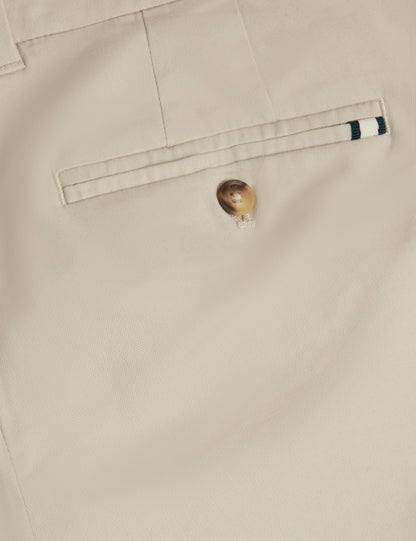 Ted Baker BATFORD - Slim Fit Cotton Blend Chinos STONE