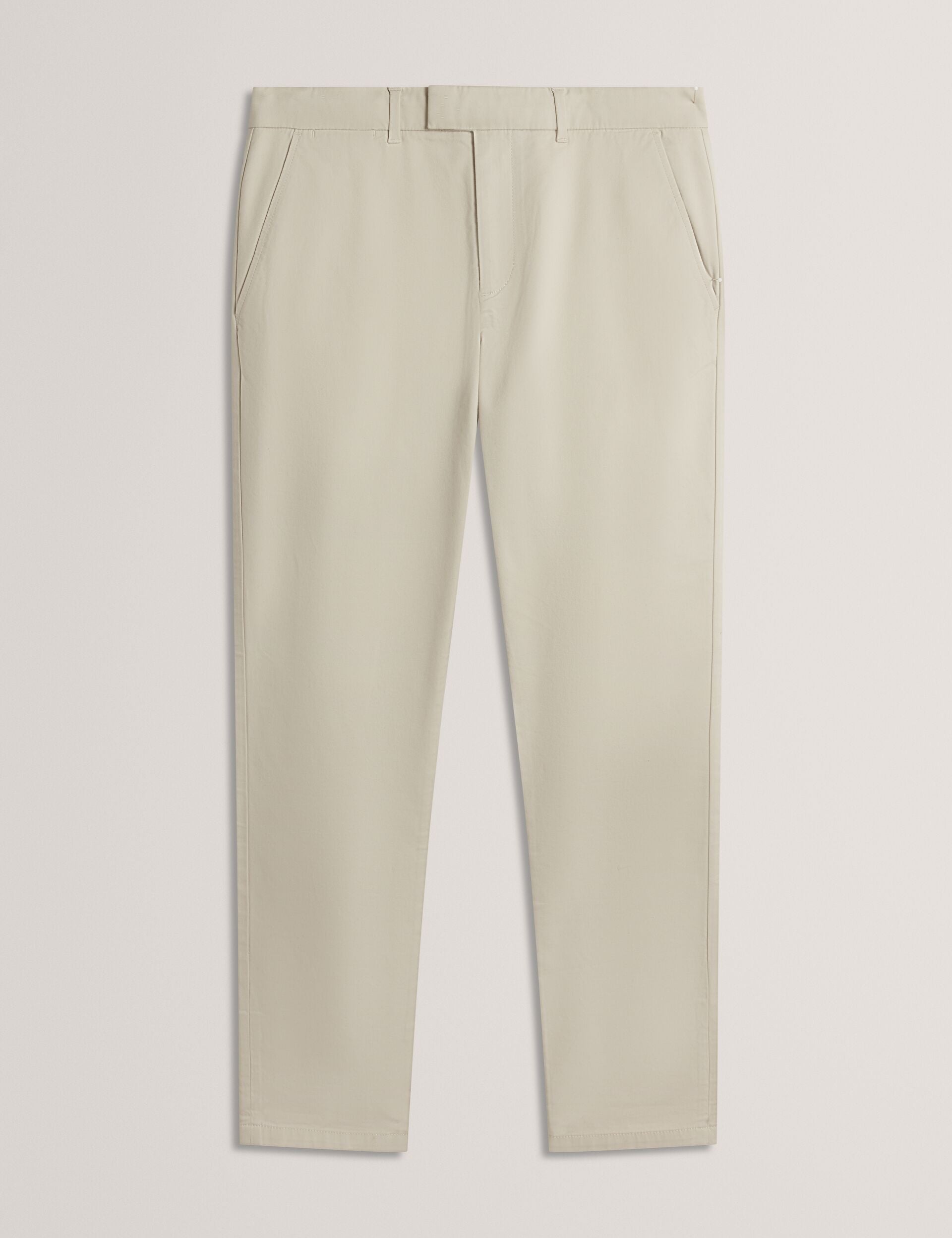 Ted Baker BATFORD - Slim Fit Cotton Blend Chinos STONE
