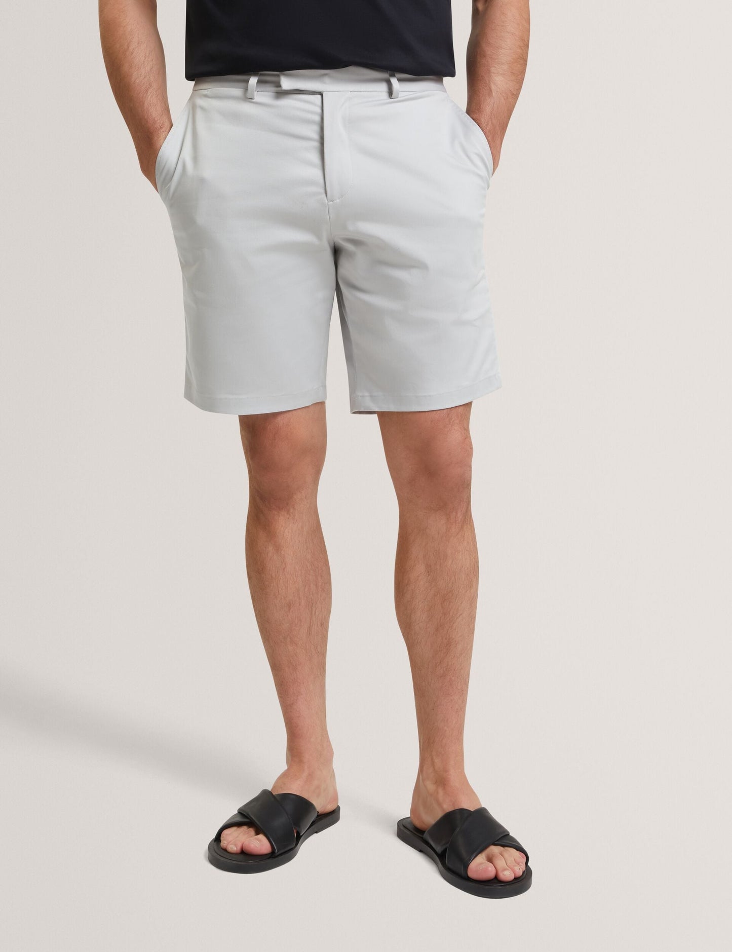 Ted Baker LOWETON - Slim Leg Stretch Cotton Chino Shorts STONE